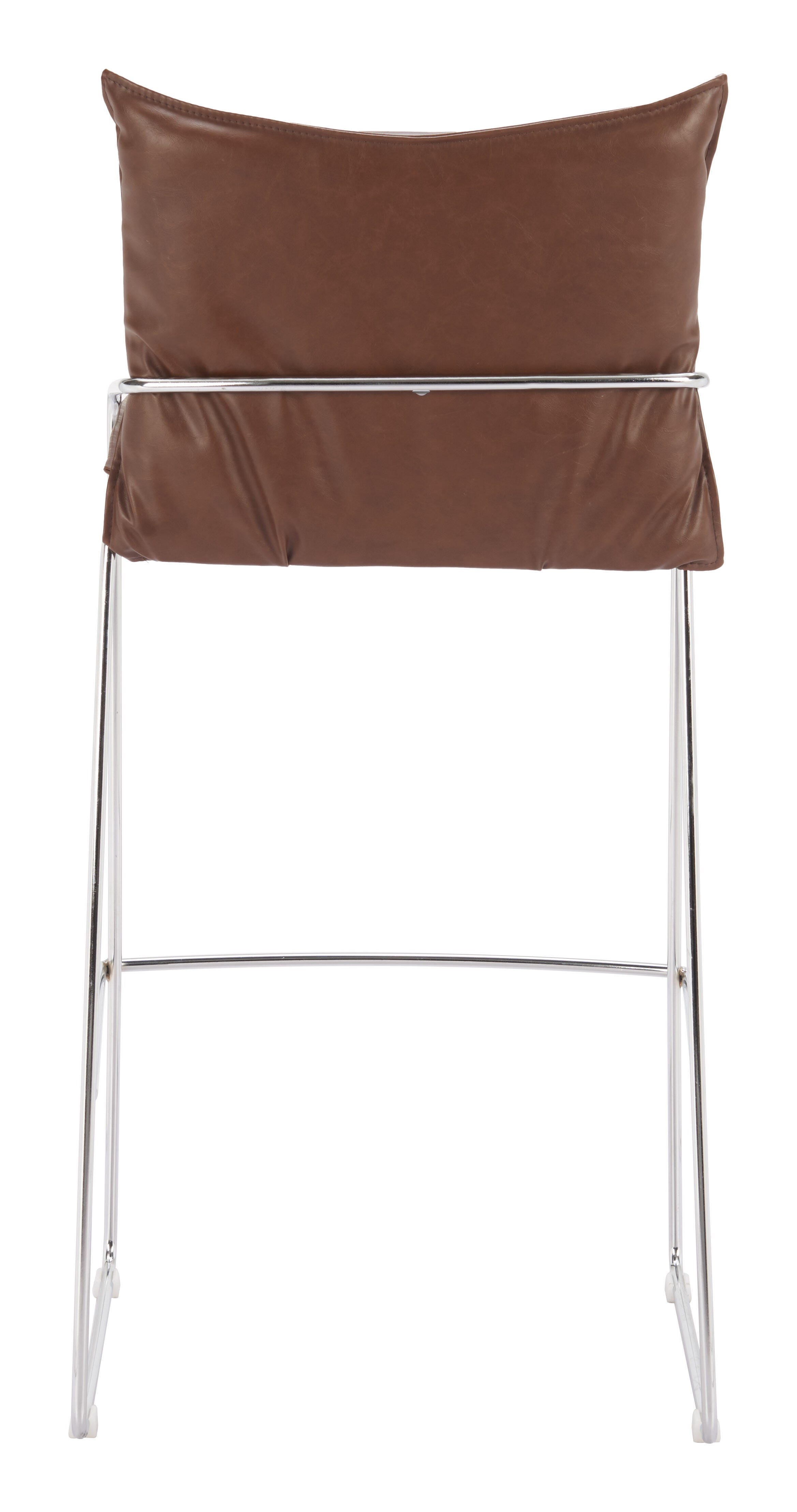 ZUO Pola Bar Height Bar Stool, Brown, large