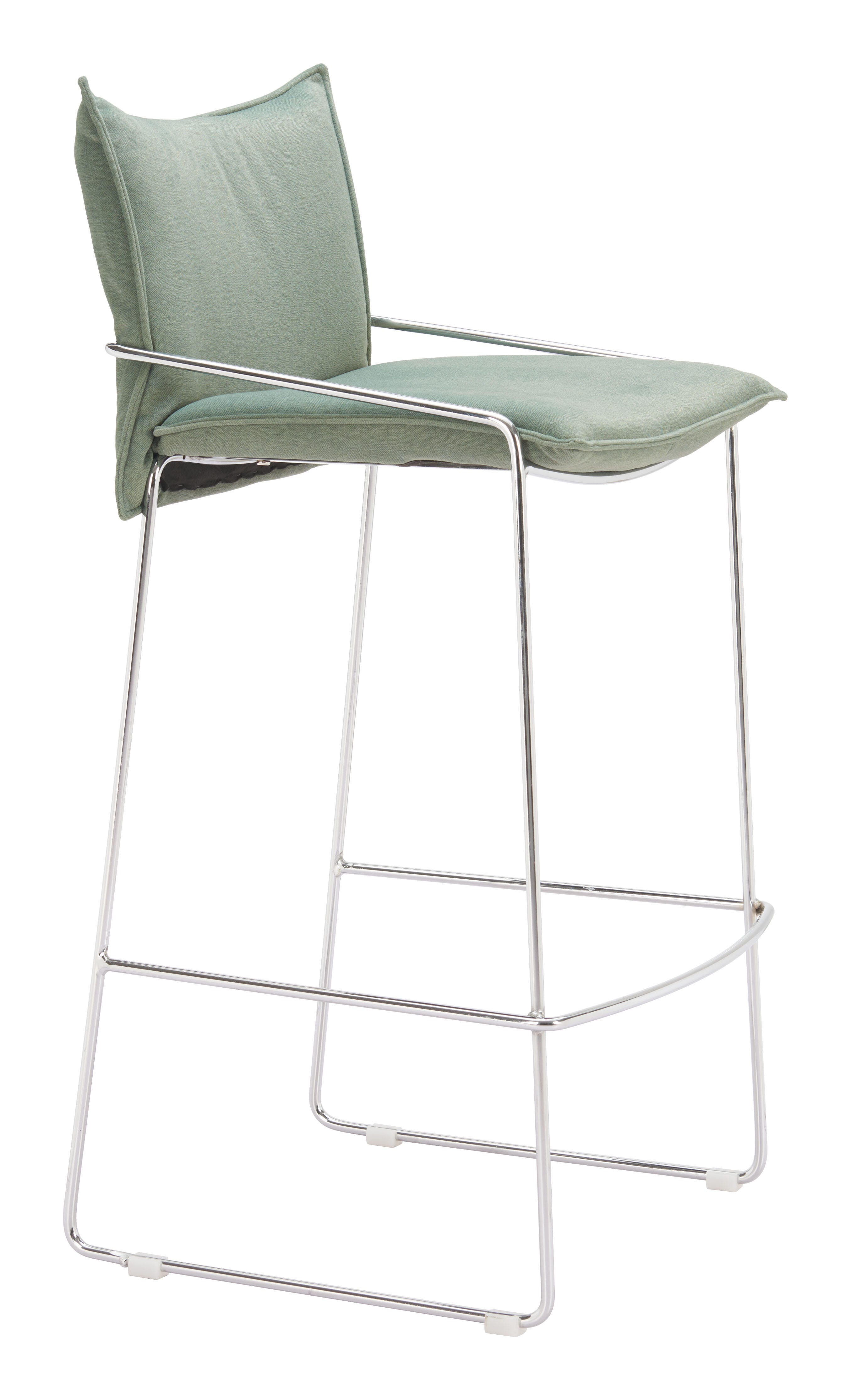 ZUO Pola Bar Height Bar Stool, Green, large