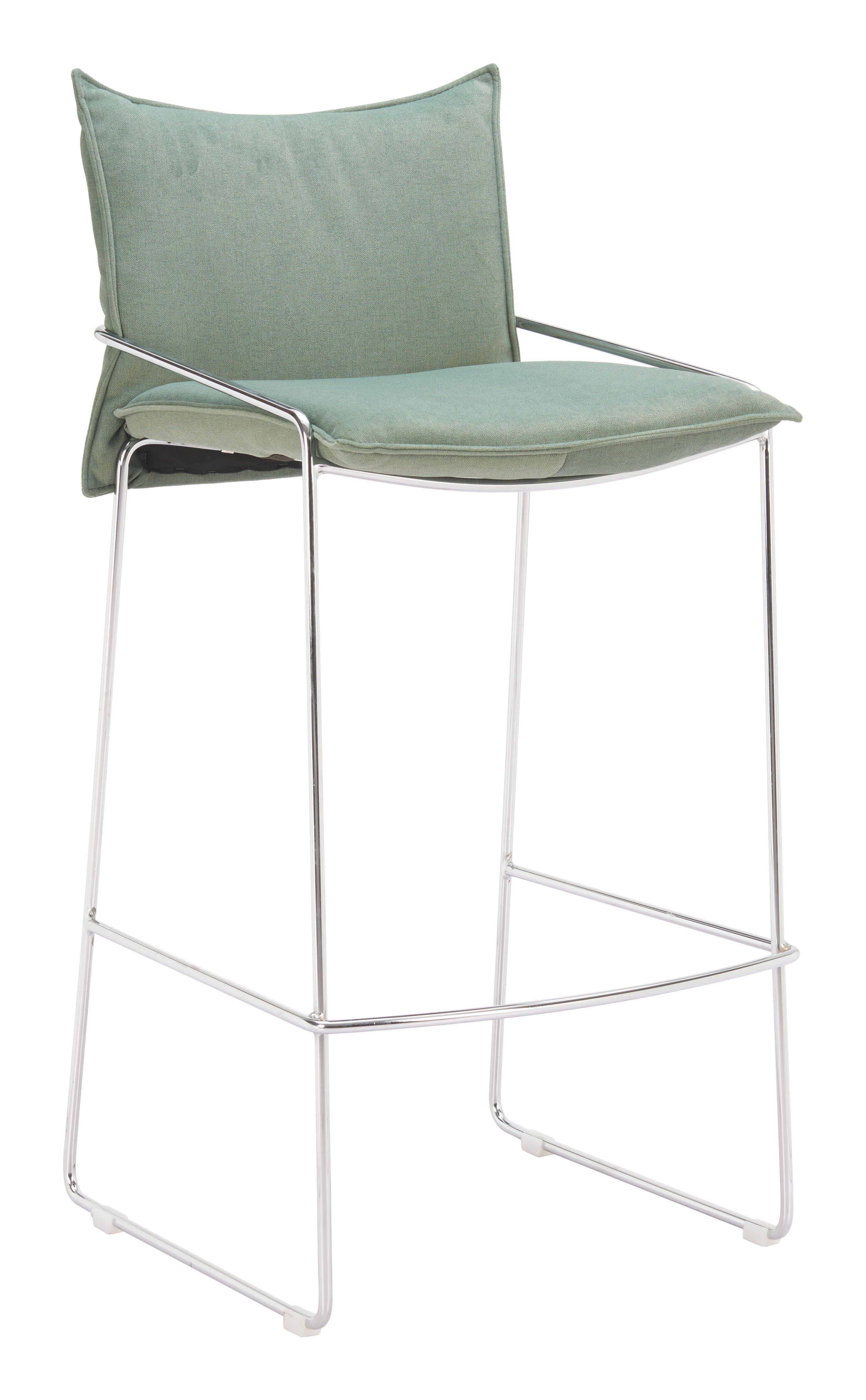 ZUO Pola Bar Height Bar Stool, Green, large