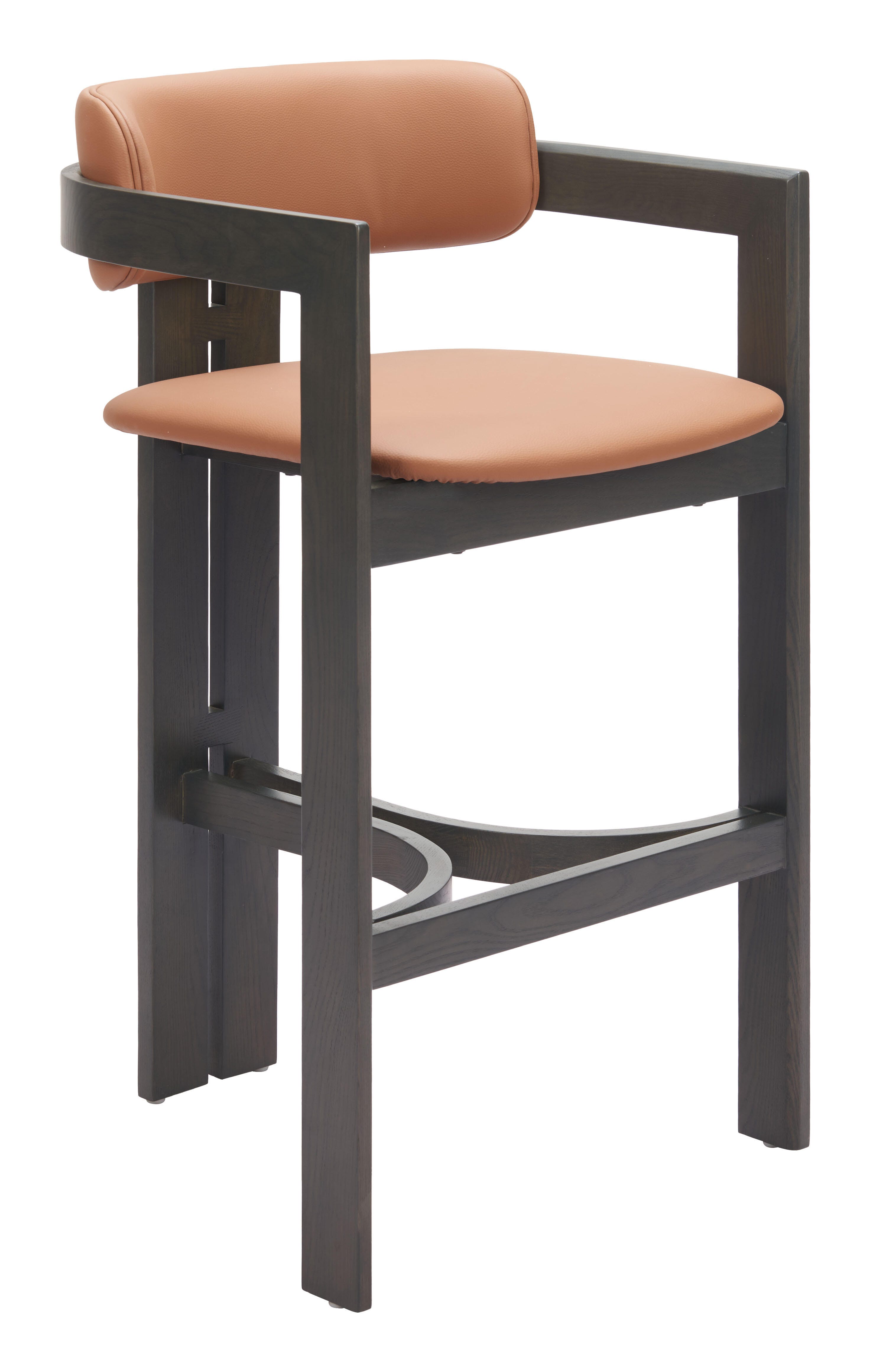ZUO Shaili Bar Height Bar Stool, Brown, large