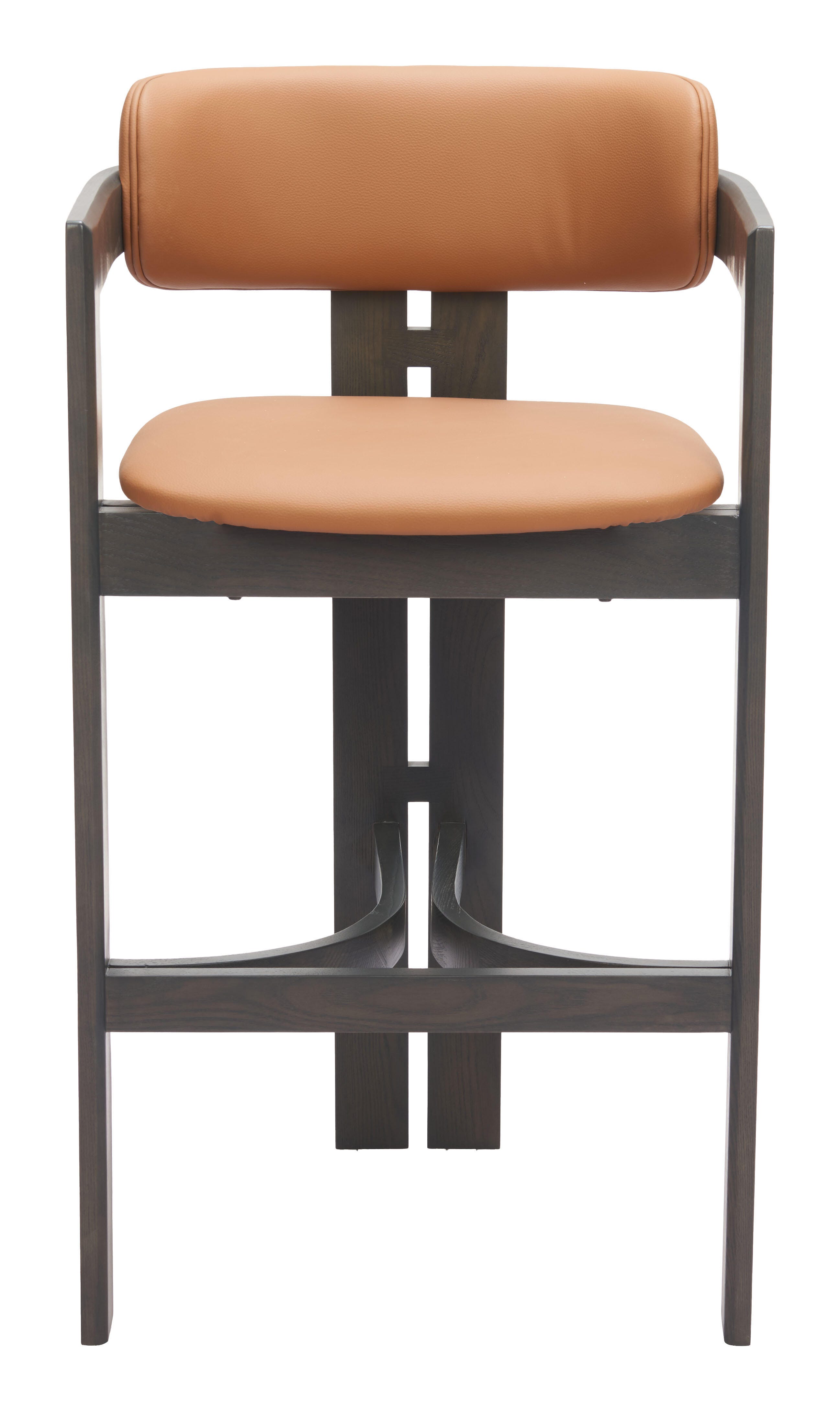 ZUO Shaili Bar Height Bar Stool, Brown, large