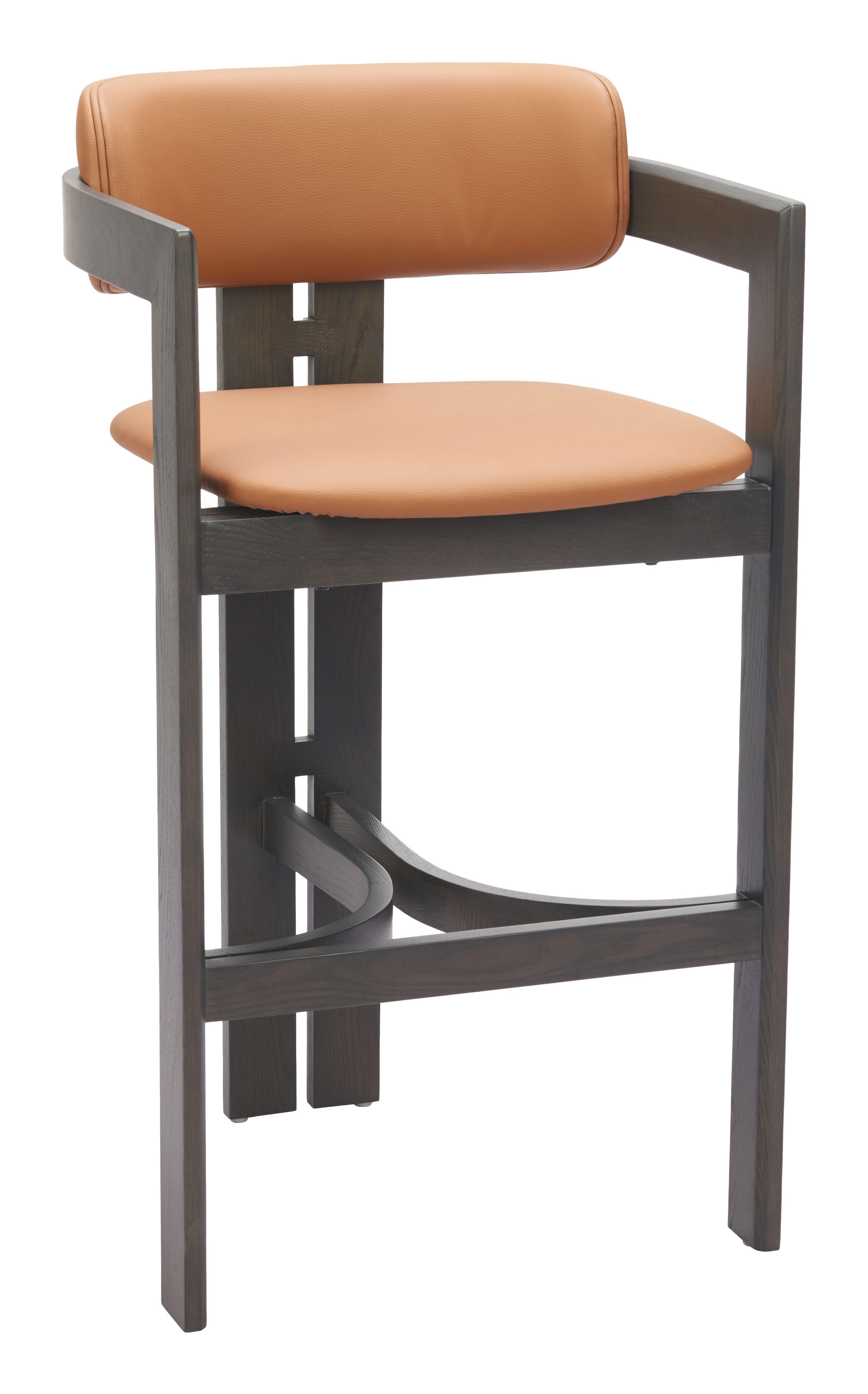 ZUO Shaili Bar Height Bar Stool, Brown, large