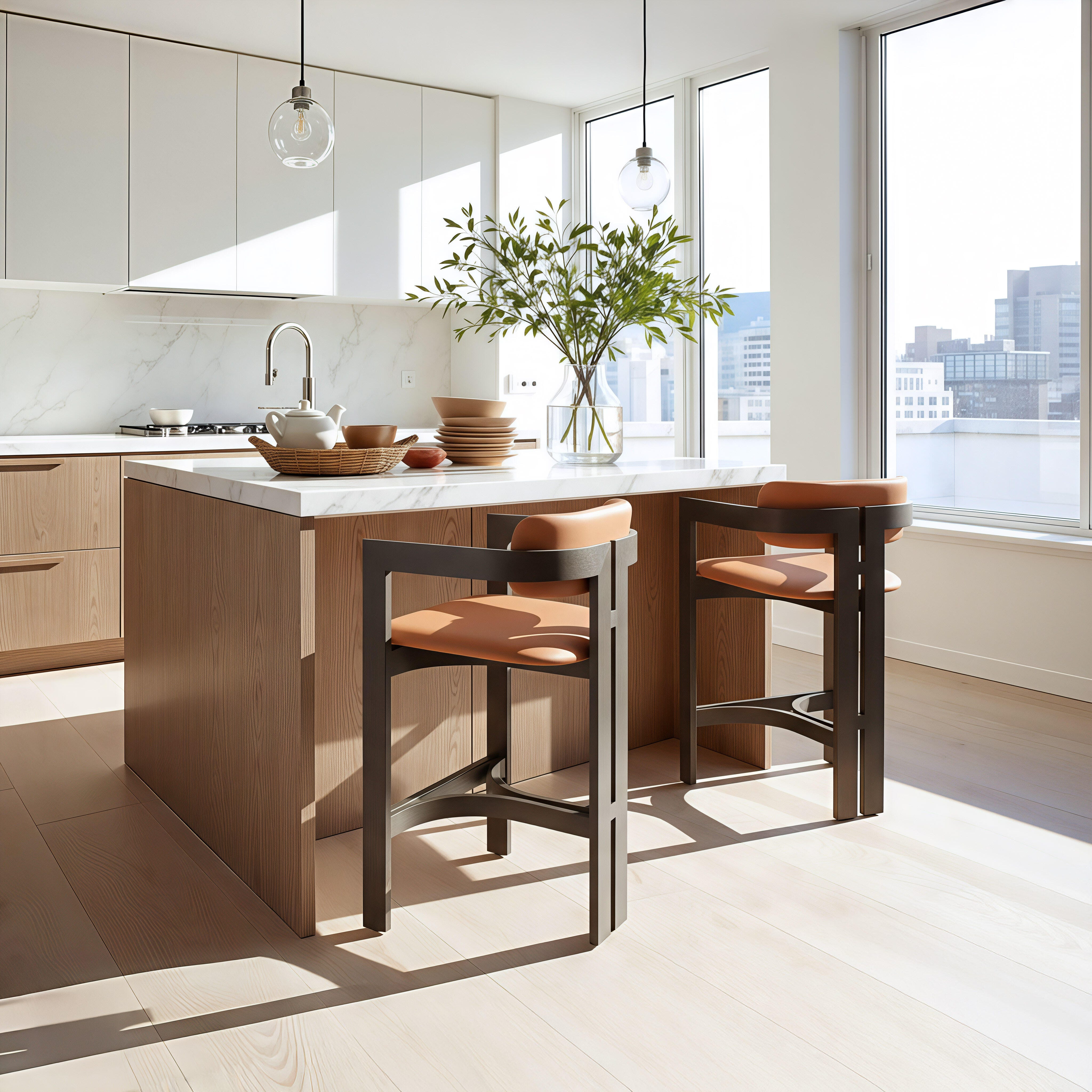 ZUO Shaili Counter Height Bar Stool, Brown, rollover