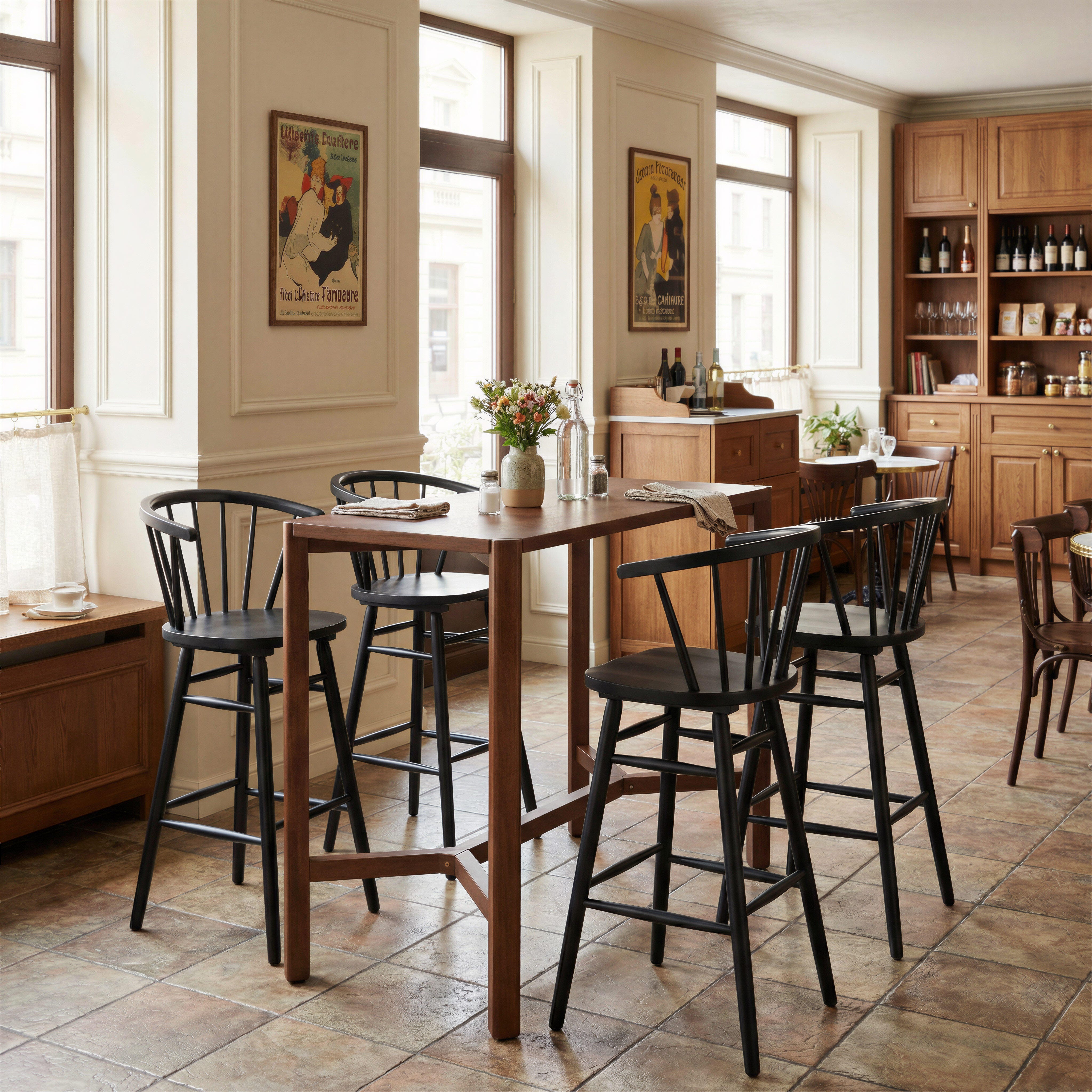 ZUO Stenger Bar Height  Bar Stool (Set of 2), Black, rollover