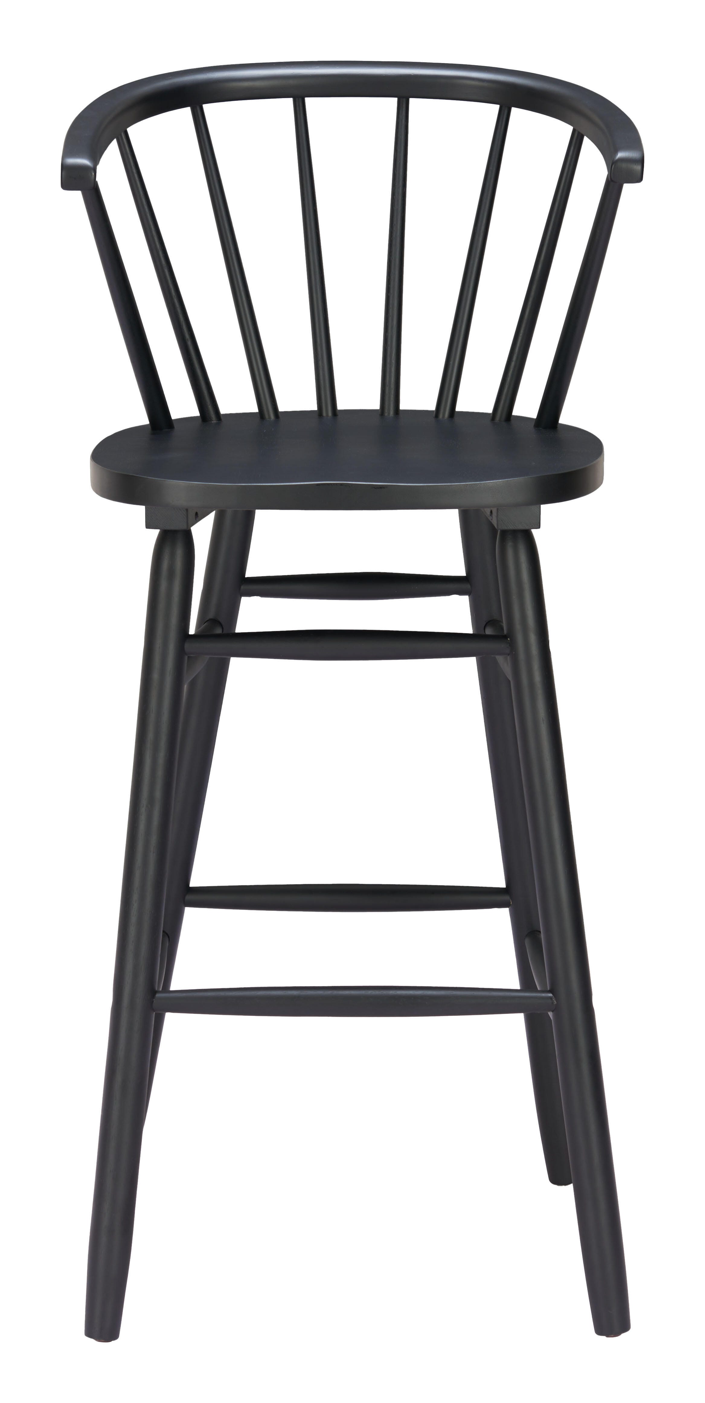 ZUO Stenger Bar Height  Bar Stool (Set of 2), Black, large