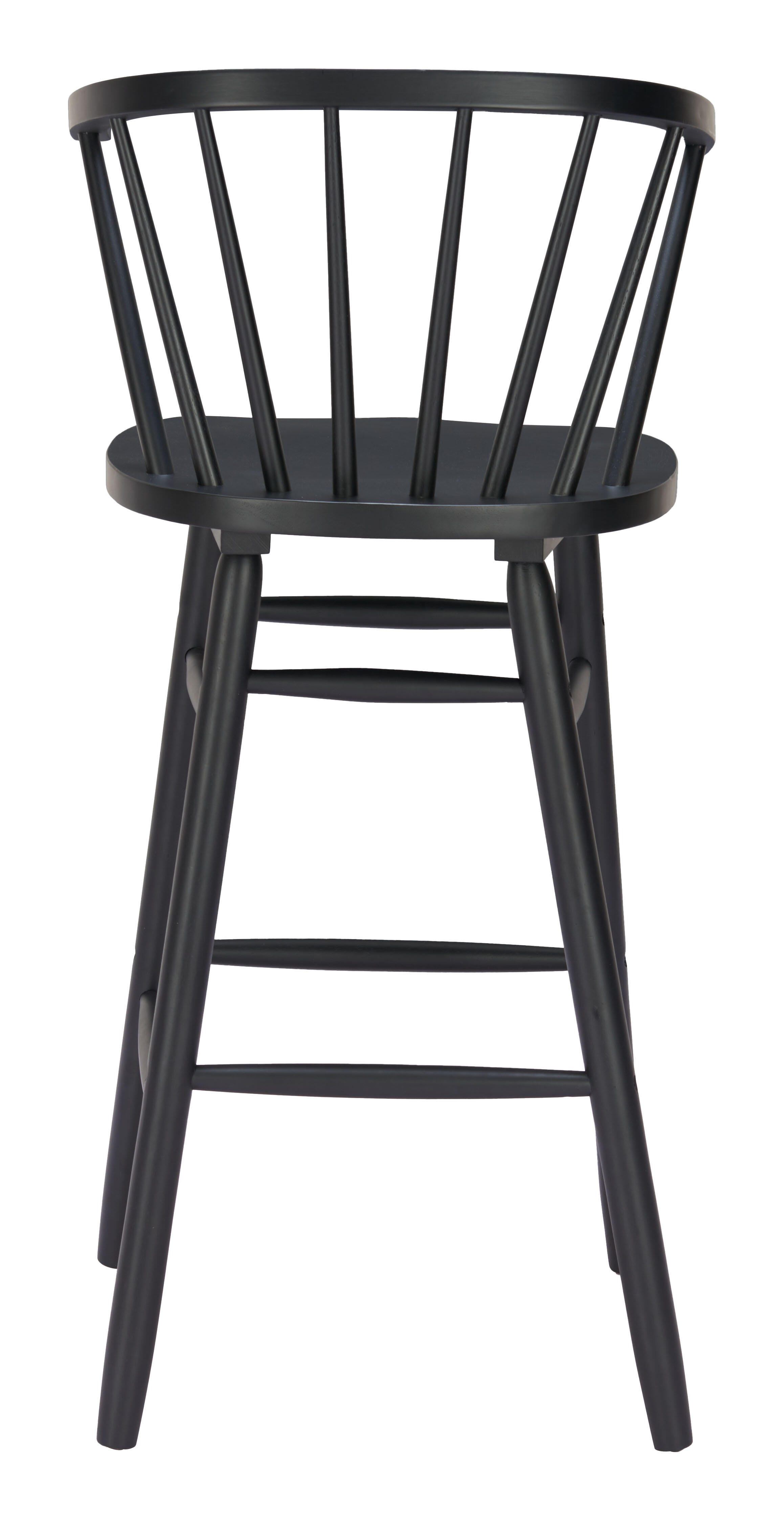 ZUO Stenger Bar Height  Bar Stool (Set of 2), Black, large