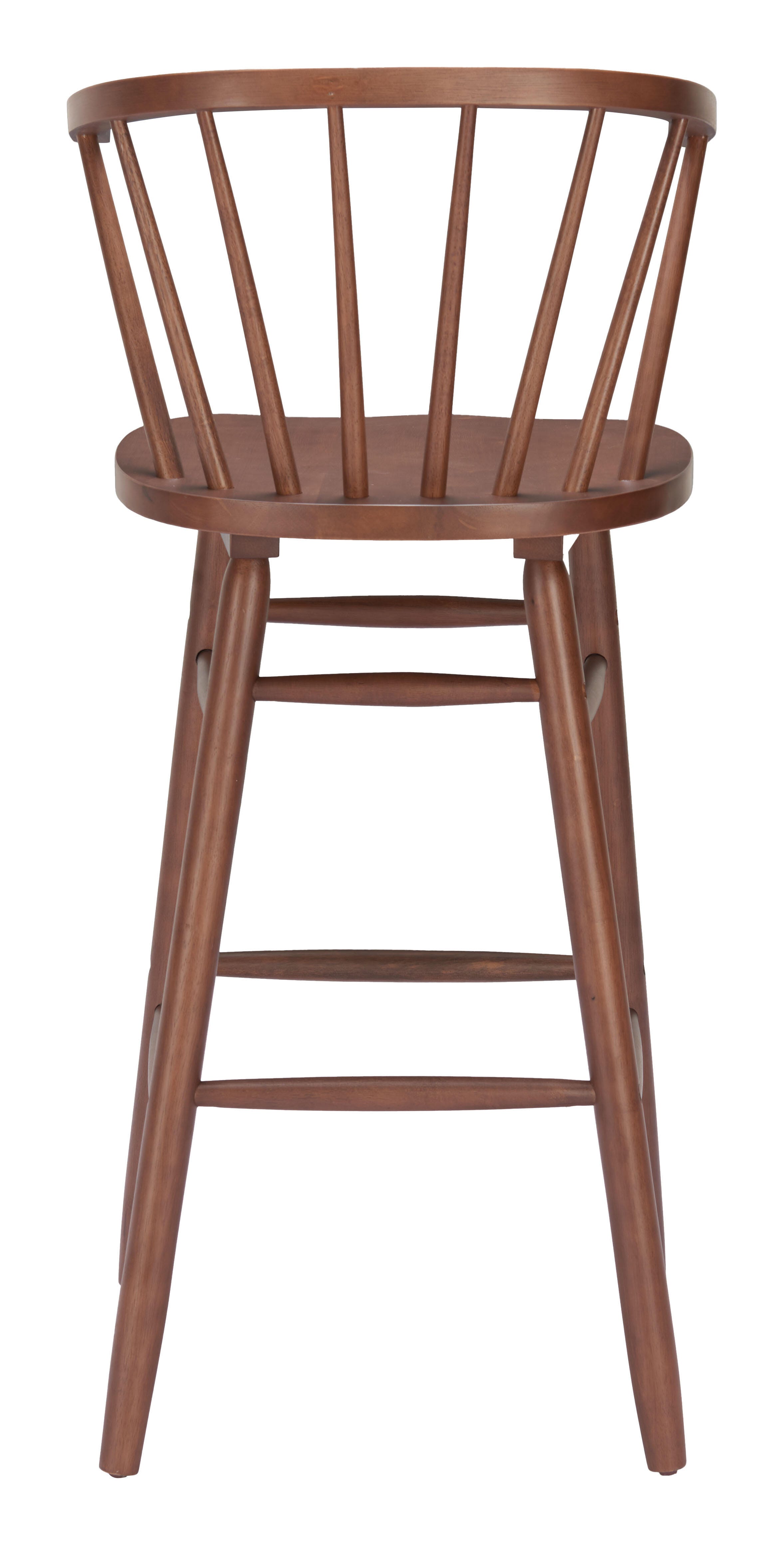 ZUO Stenger Bar Height  Bar Stool (Set of 2), Walnut, large