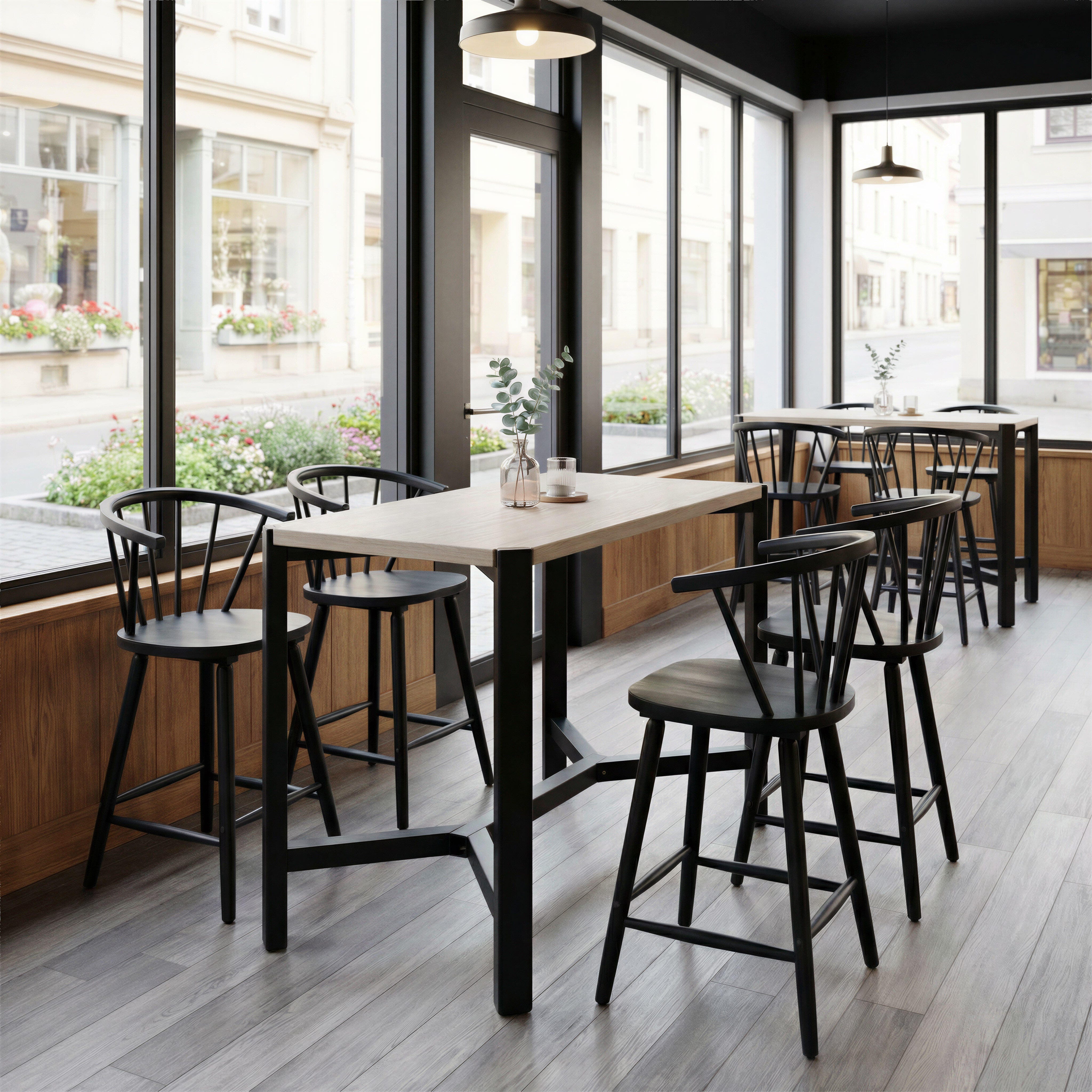 ZUO Stenger Counter Height Bar Stool (Set of 2), Black, large