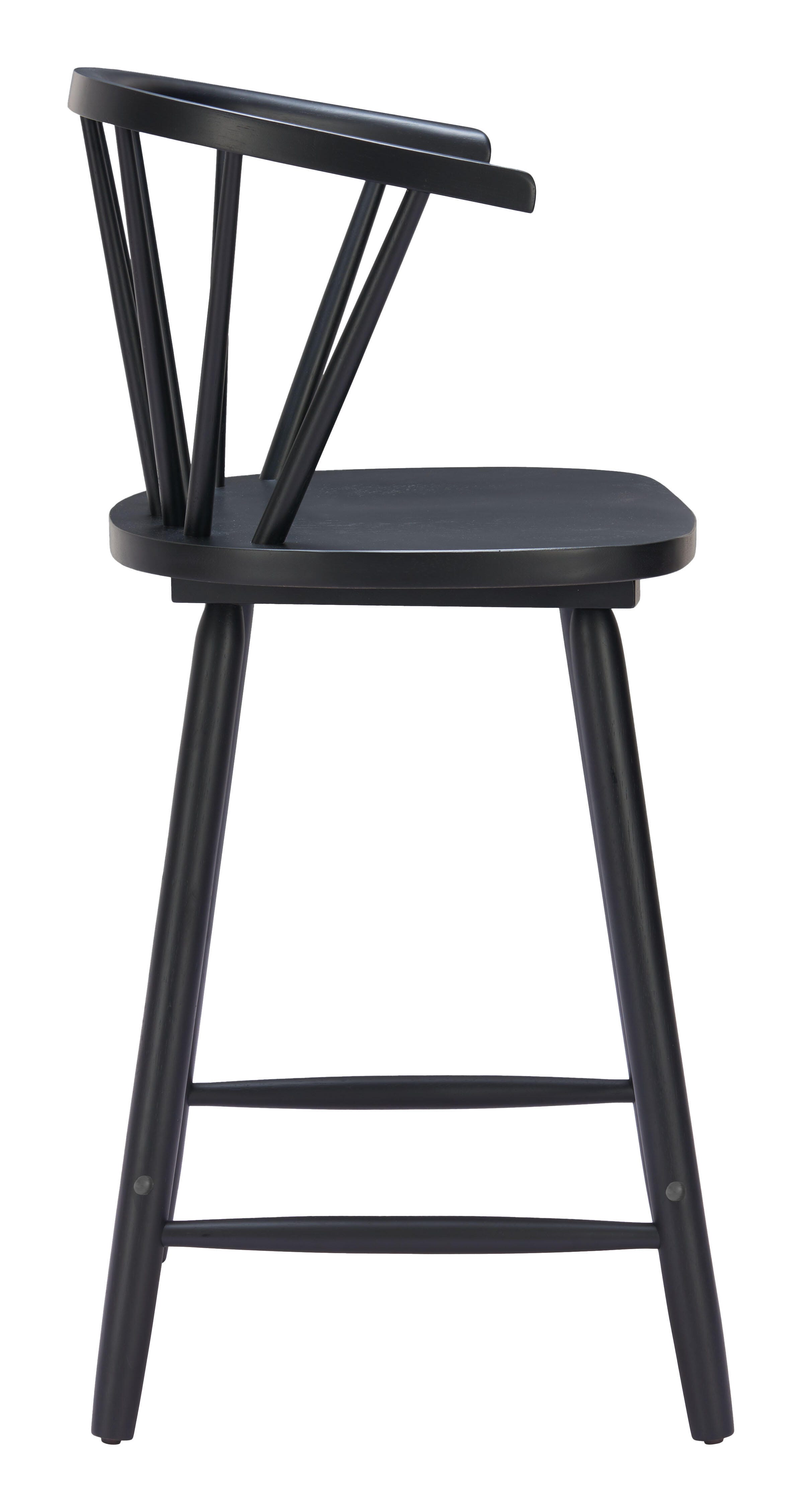 ZUO Stenger Counter Height Bar Stool (Set of 2), Black, large