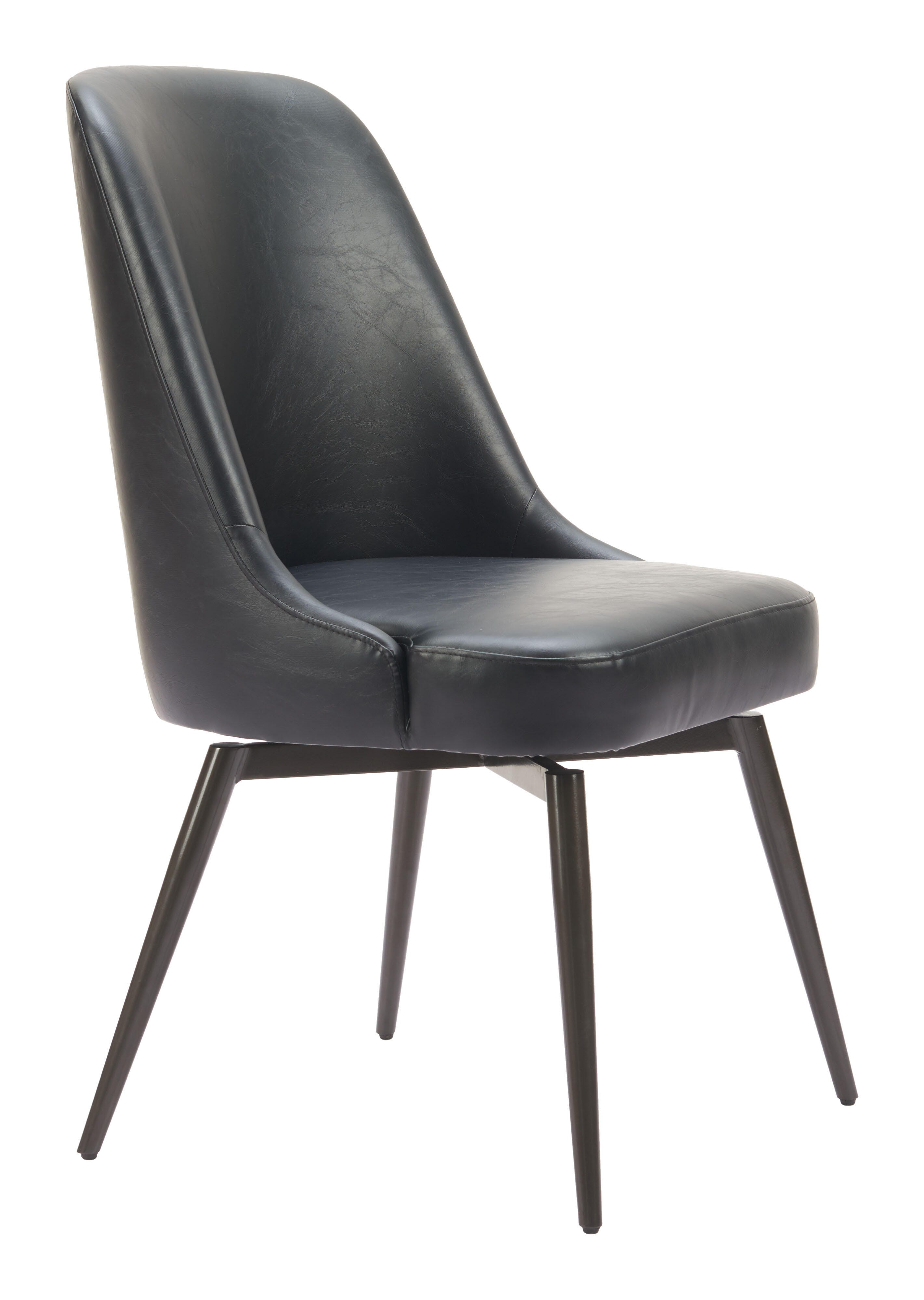 ZUO Keppel Swivel Dining Chair (Set of 2), Black, large