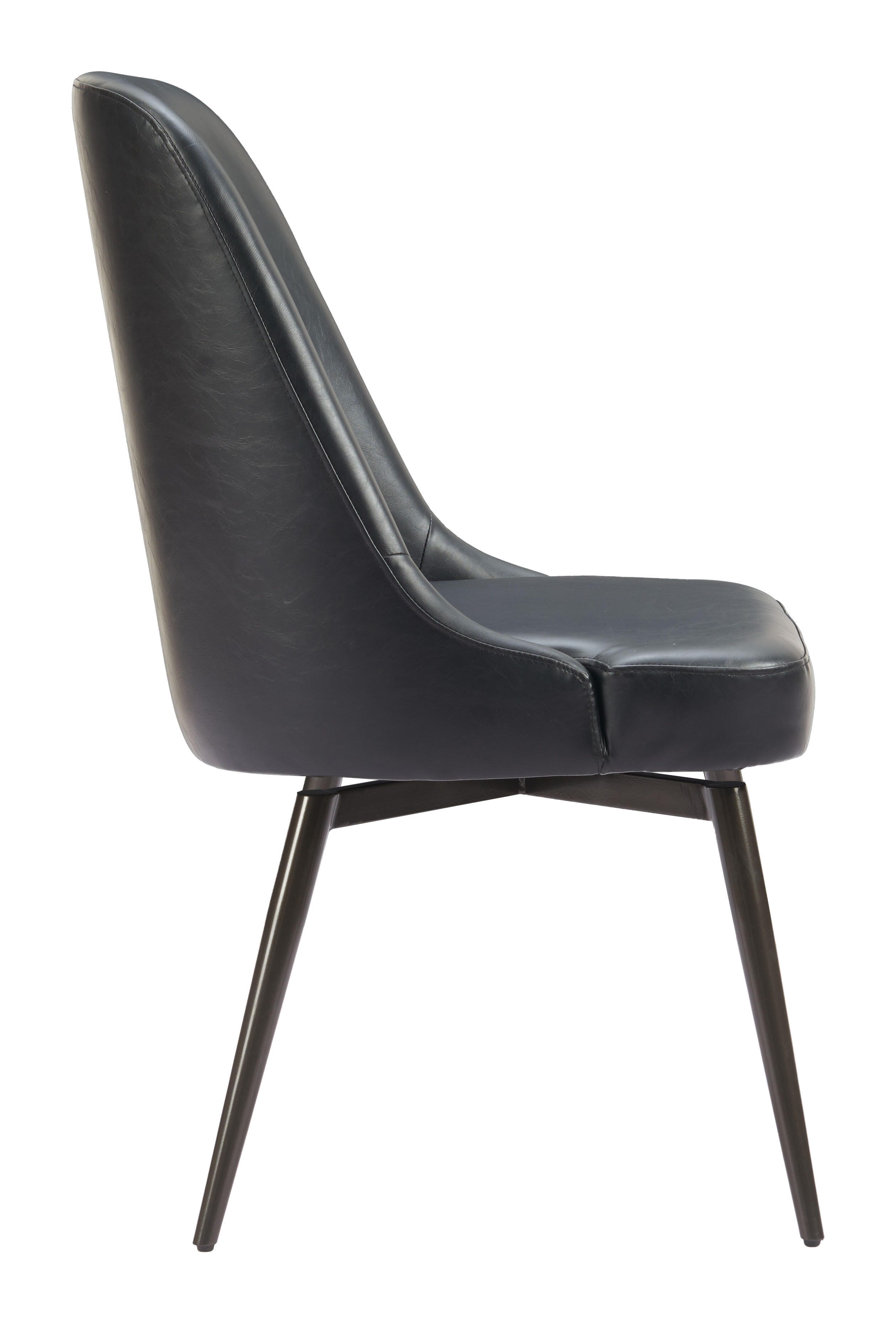 ZUO Keppel Swivel Dining Chair (Set of 2), Black, large