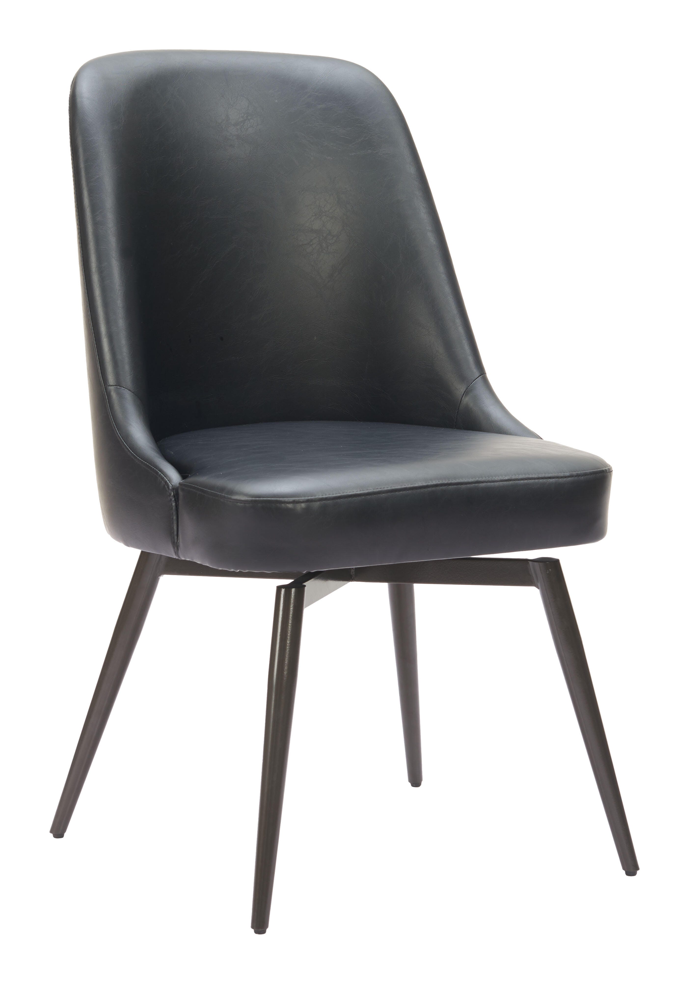 ZUO Keppel Swivel Dining Chair (Set of 2), Black, large