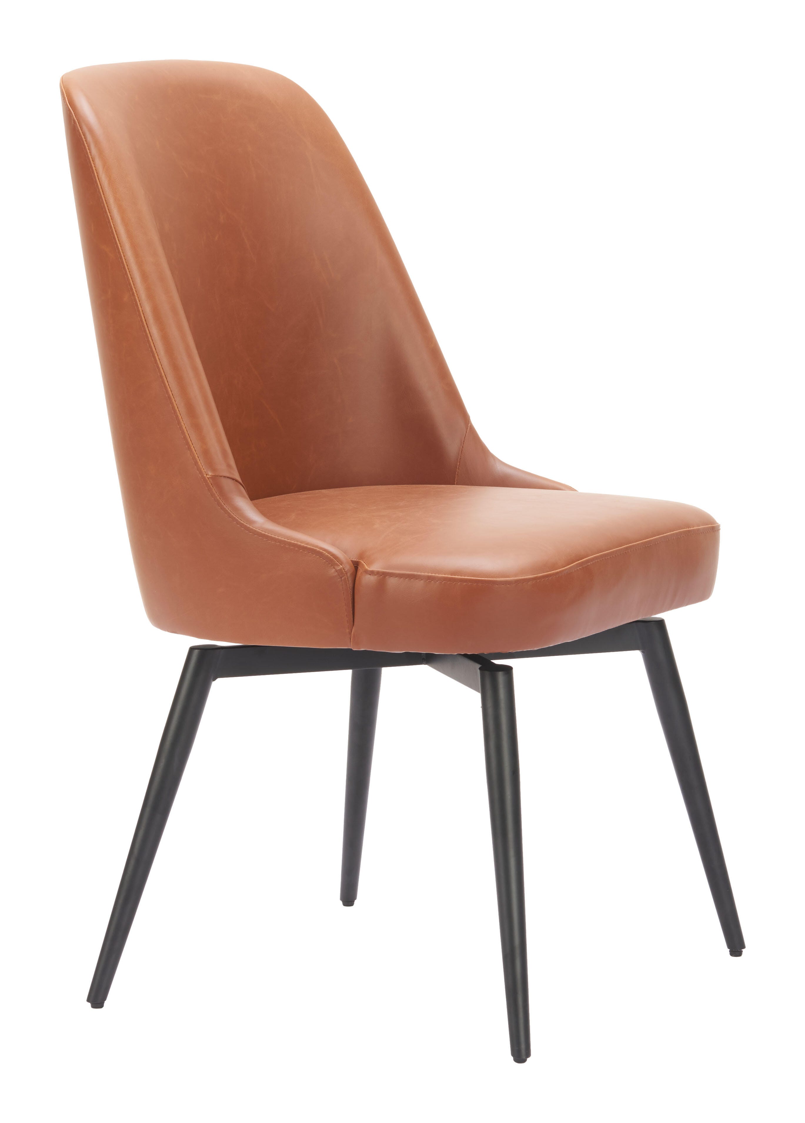 ZUO Keppel Swivel Dining Chair (Set of 2), Brown, large