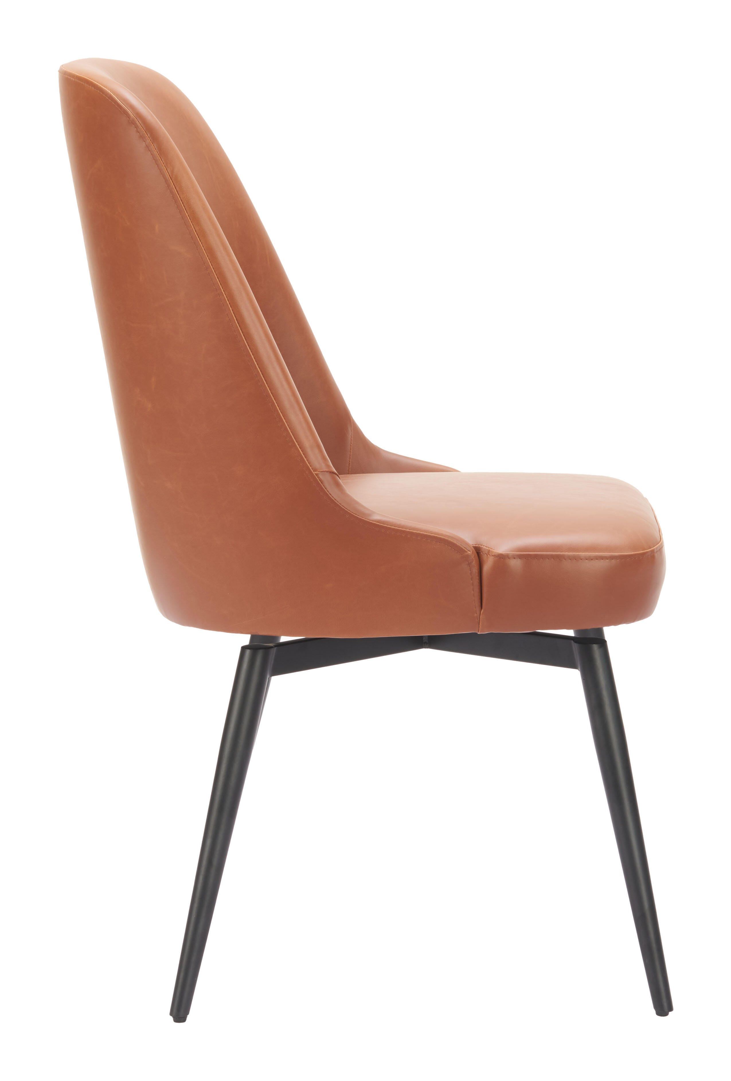 ZUO Keppel Swivel Dining Chair (Set of 2), Brown, large