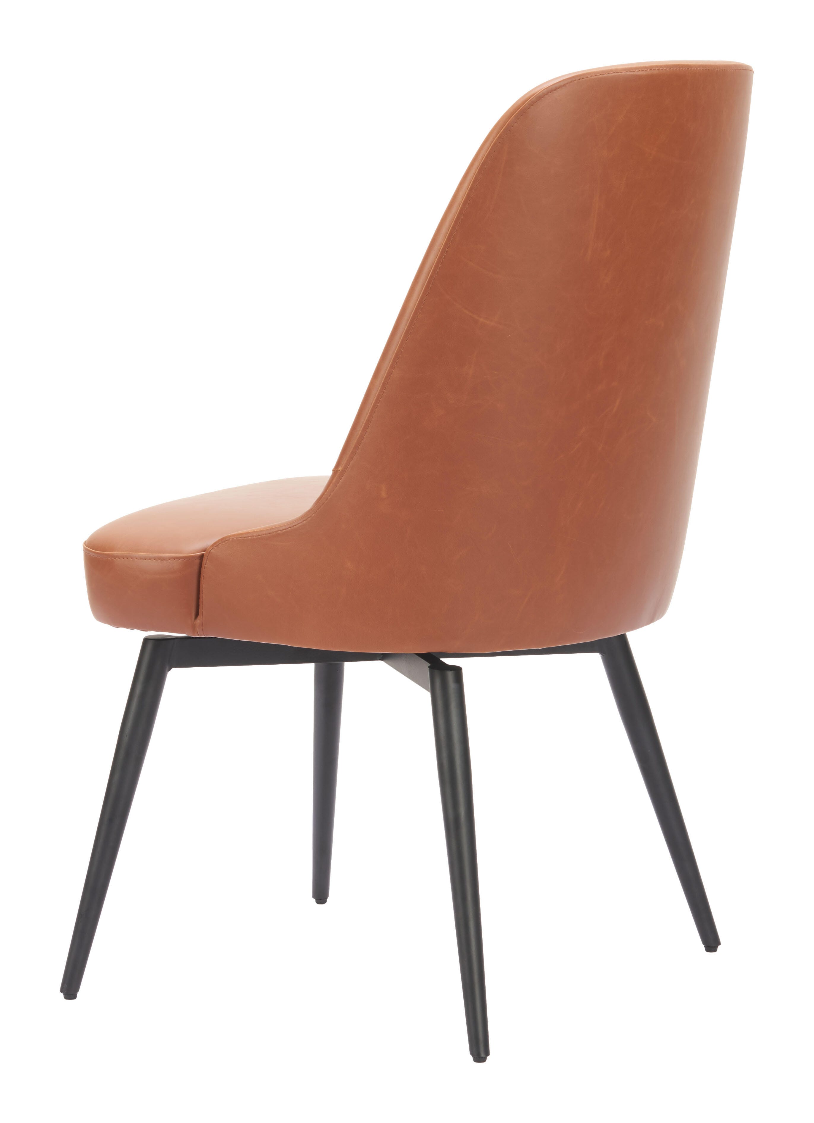 ZUO Keppel Swivel Dining Chair (Set of 2), Brown, large