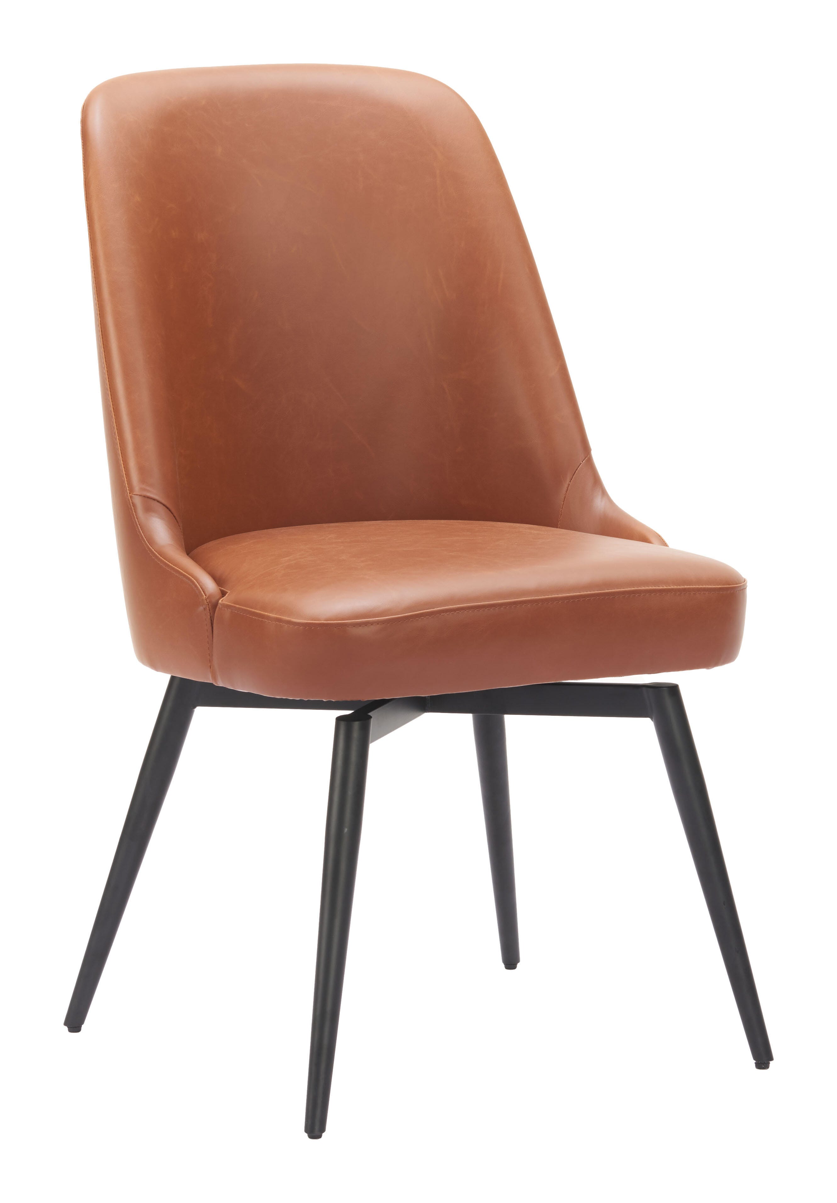 ZUO Keppel Swivel Dining Chair (Set of 2), Brown, large