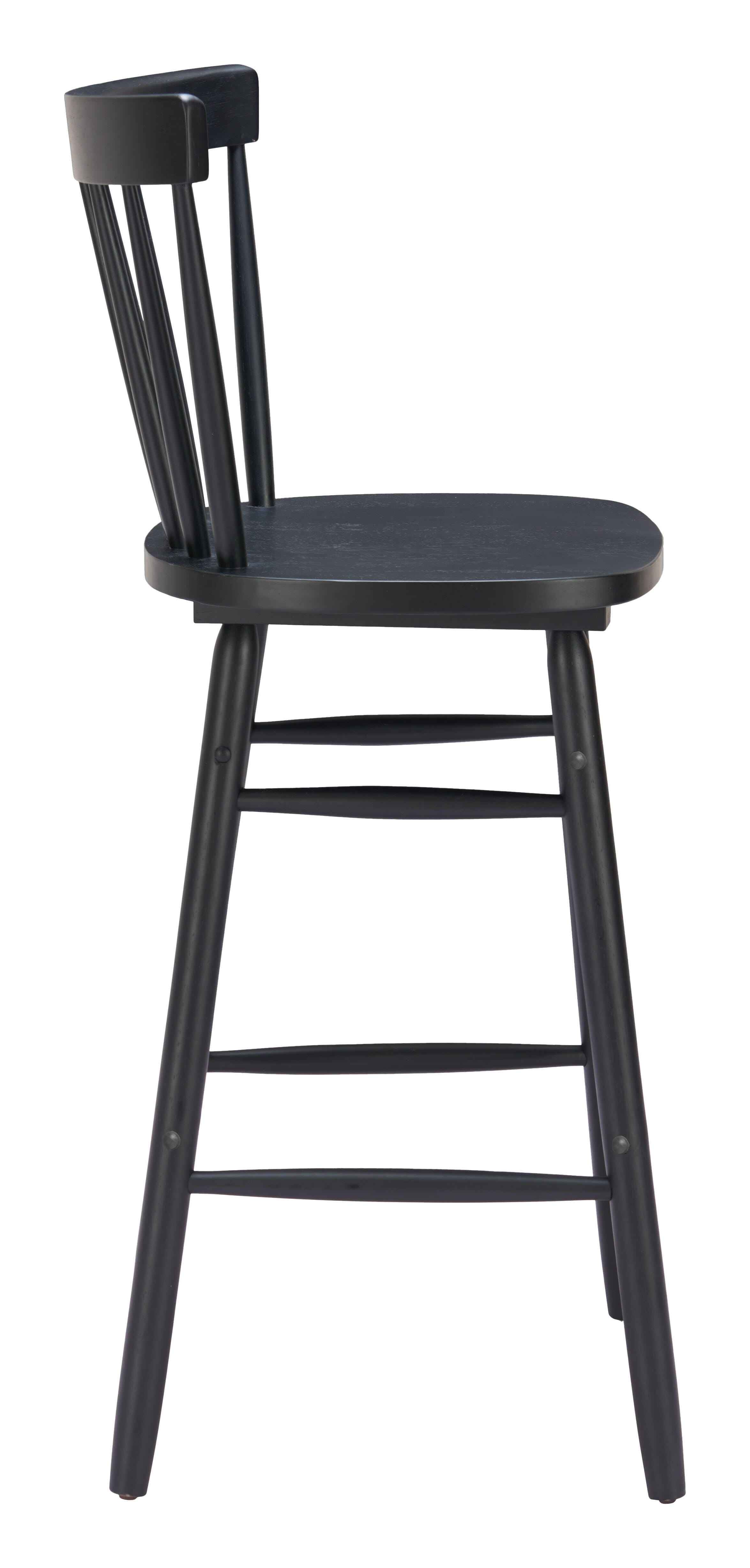 ZUO Tyce Bar Height  Bar Stool (Set of 2), Black, large