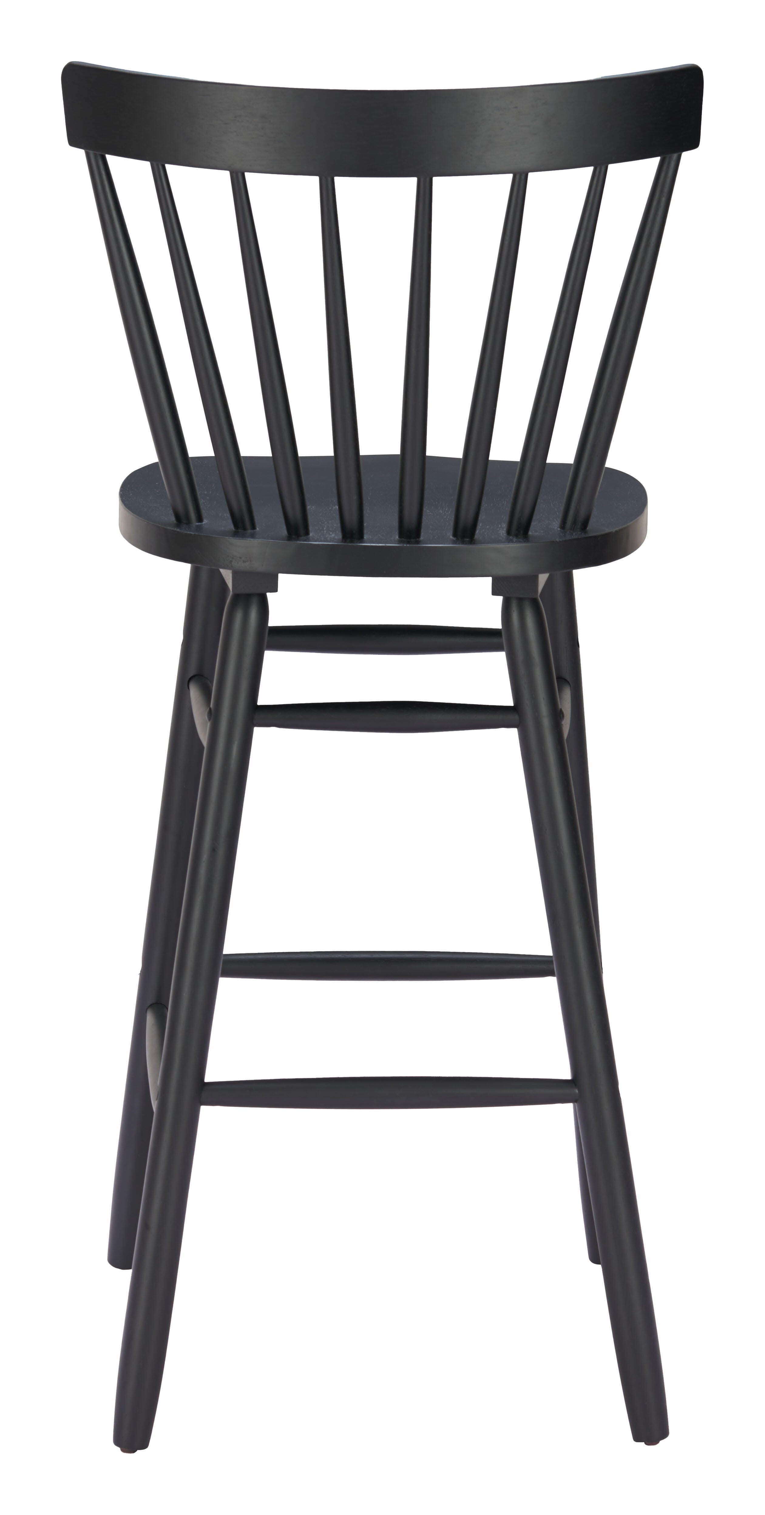 ZUO Tyce Bar Height  Bar Stool (Set of 2), Black, large