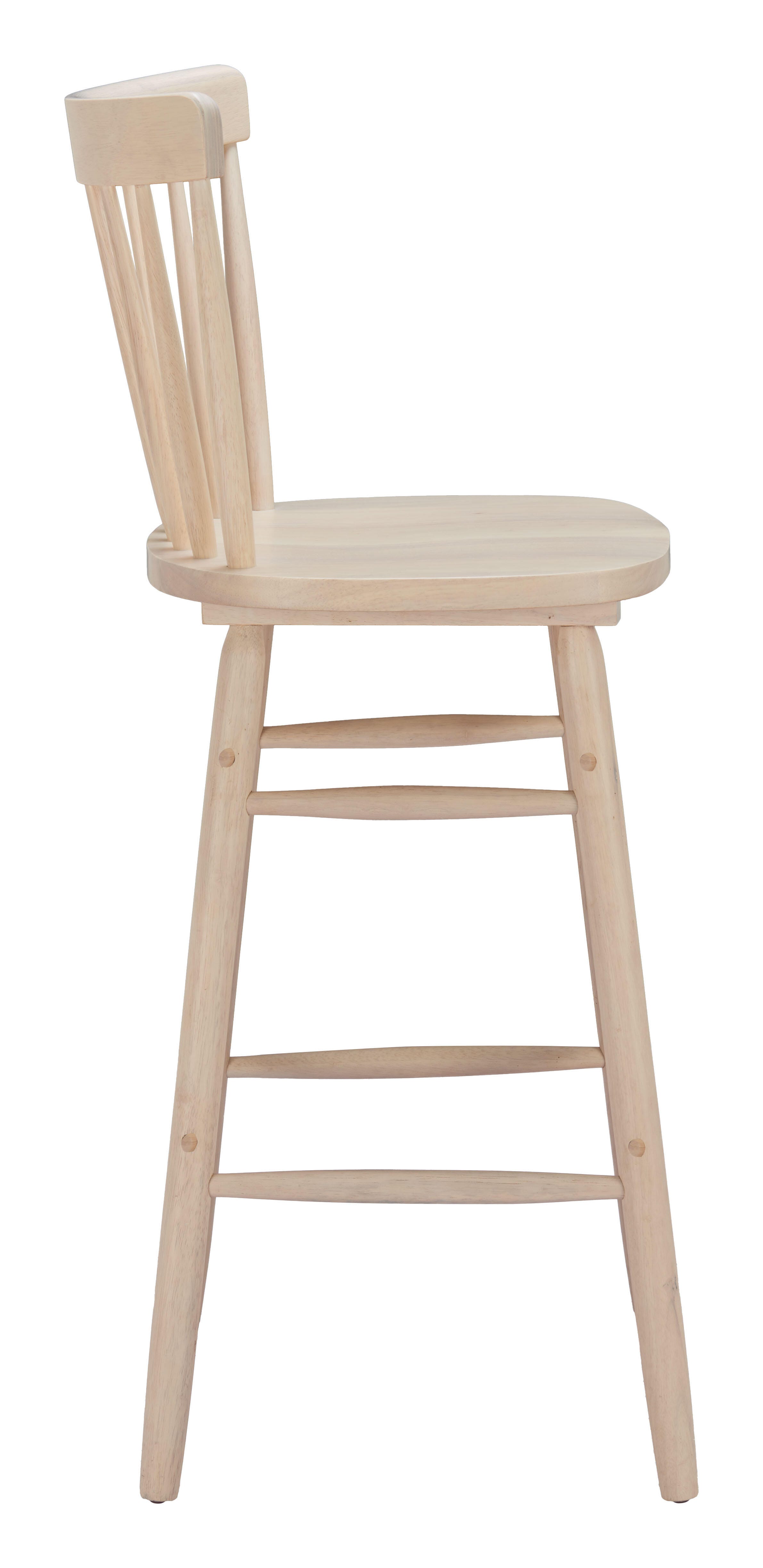 ZUO Tyce Bar Height  Bar Stool (Set of 2), Natural, large