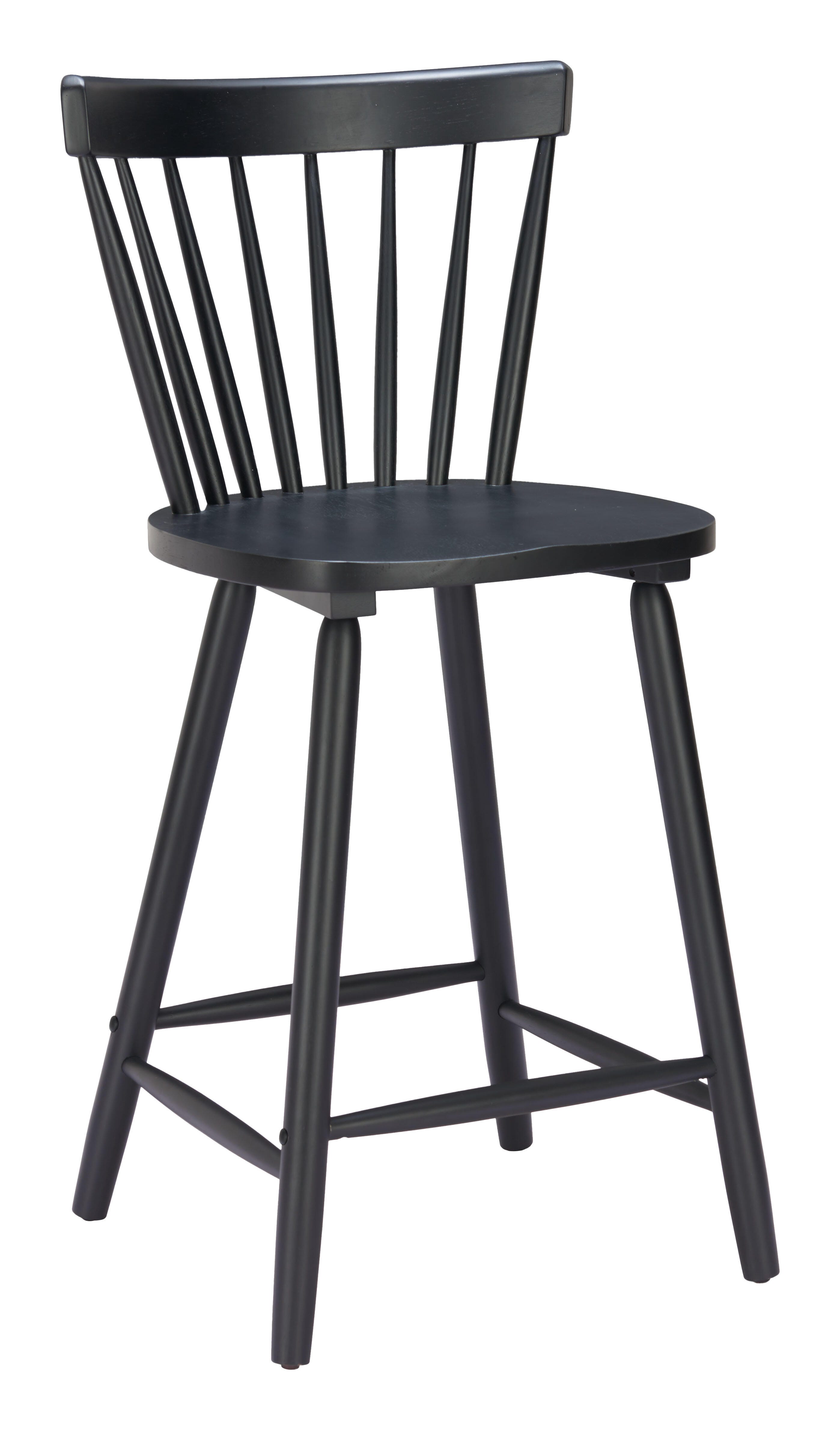 ZUO Tyce Counter Height Bar Stool (Set of 2), Black, large