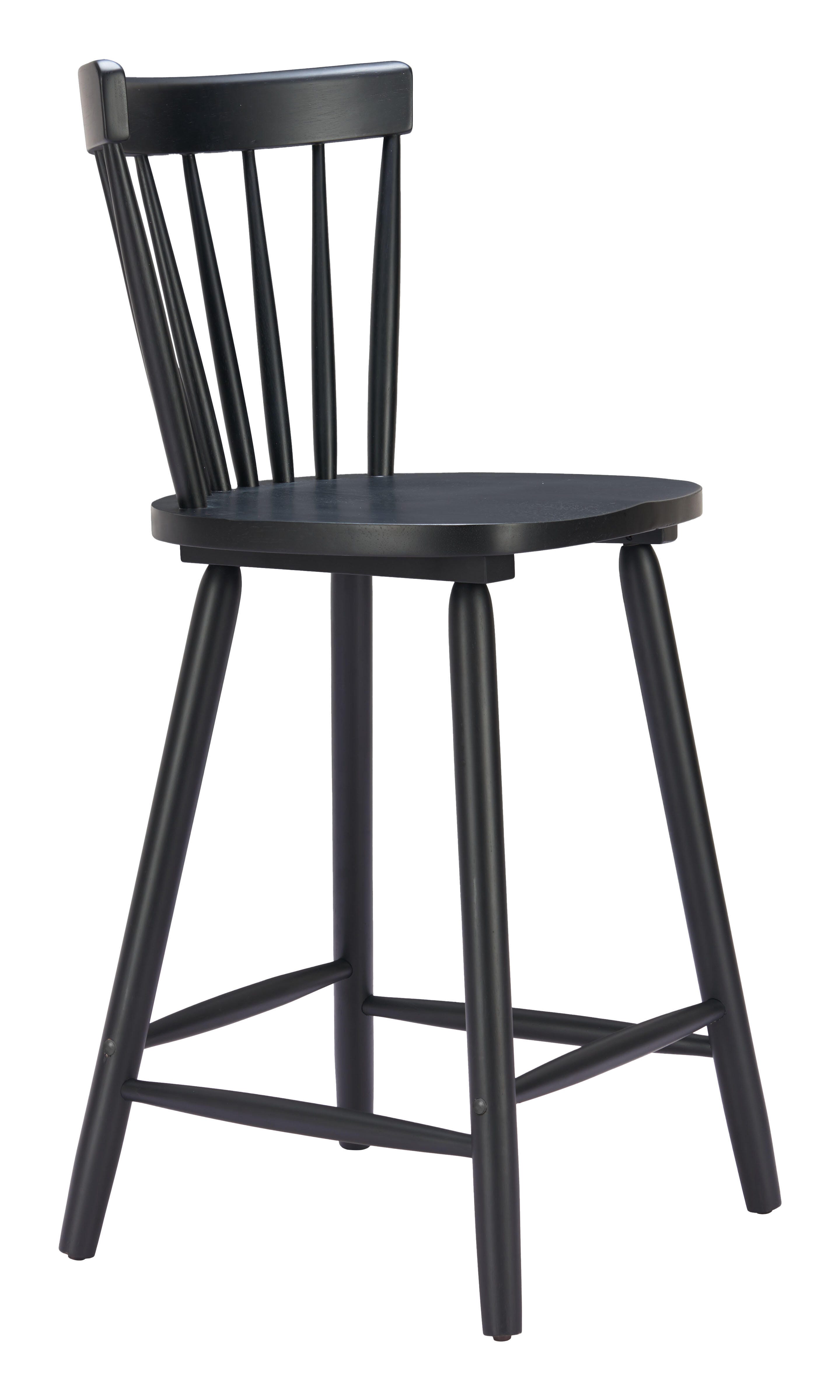 ZUO Tyce Counter Height Bar Stool (Set of 2), Black, large