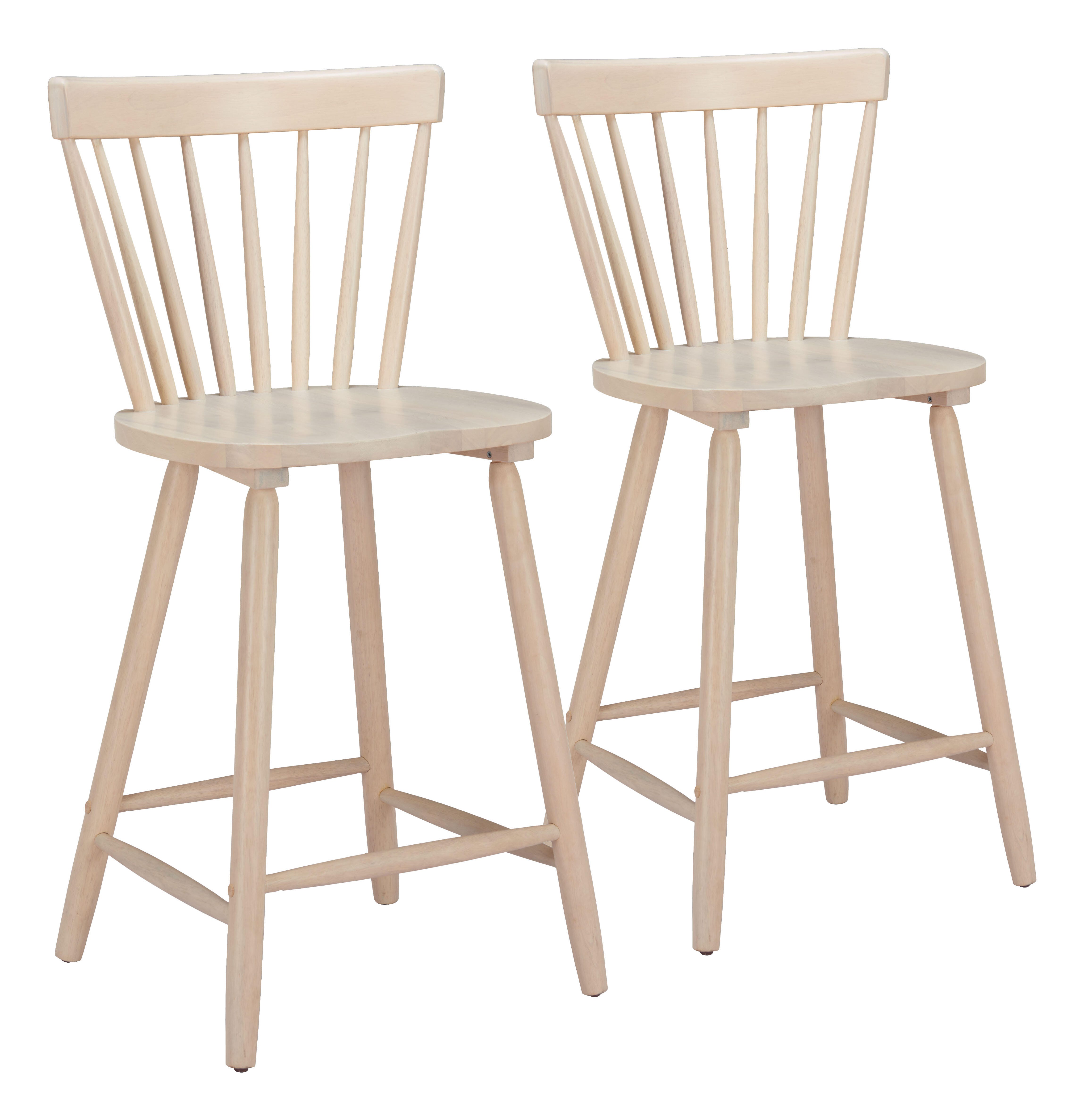 ZUO Tyce Counter Height Bar Stool (Set of 2), Natural, large