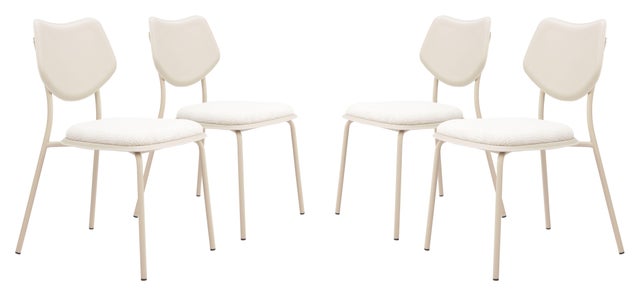 ZUO Zeal Dining Chair (Set of 4), Light Gray/Beige