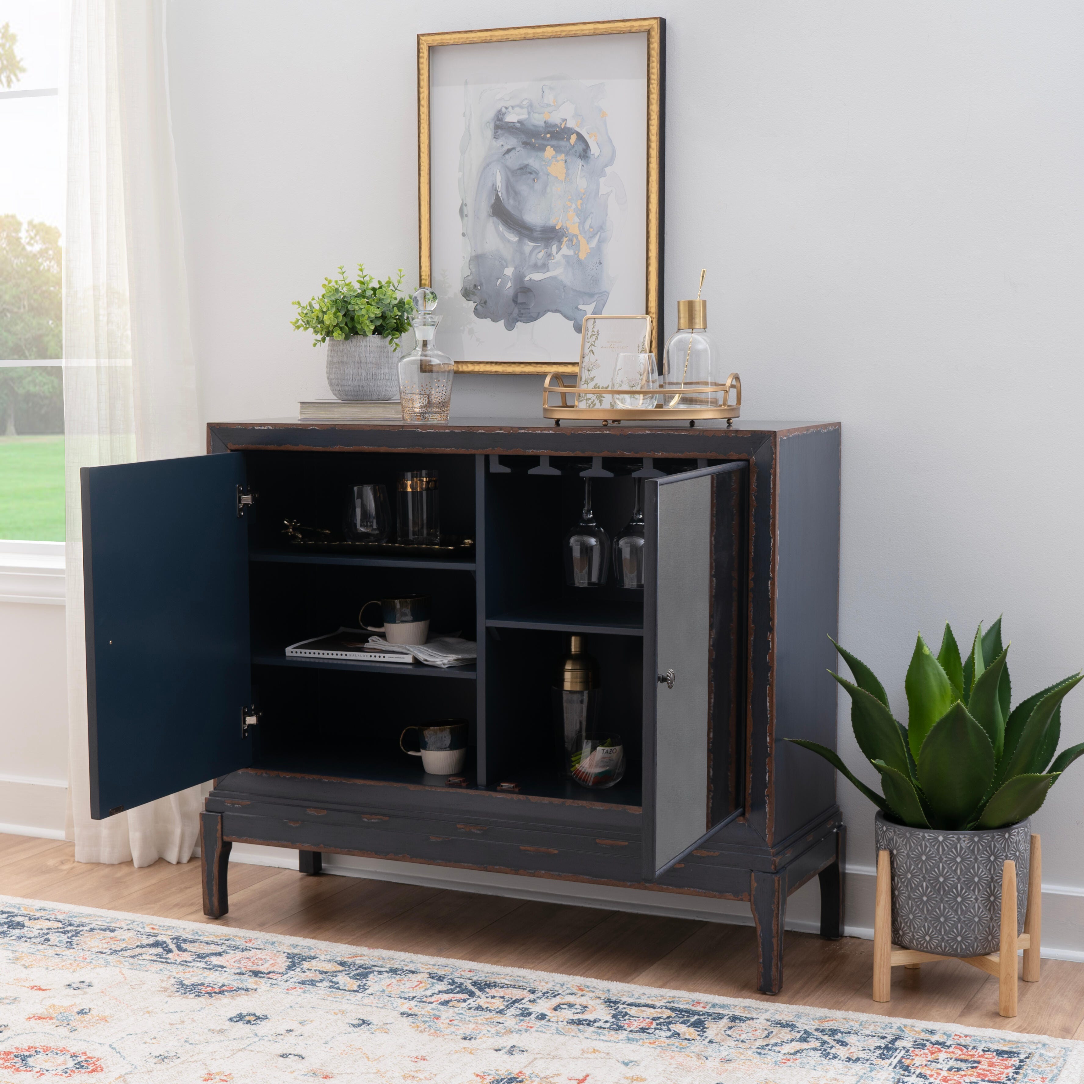 Linon Braxton Bar Cabinet, , large