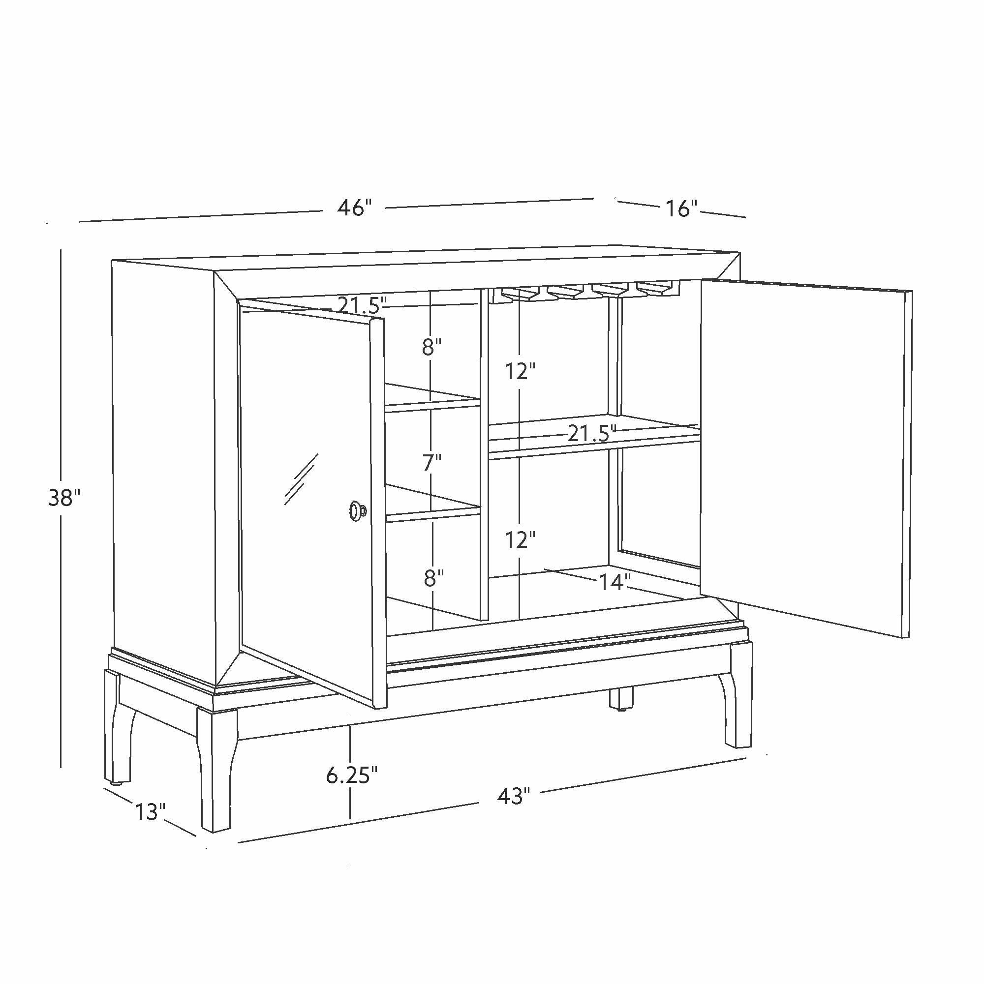 Linon Braxton Bar Cabinet, , large
