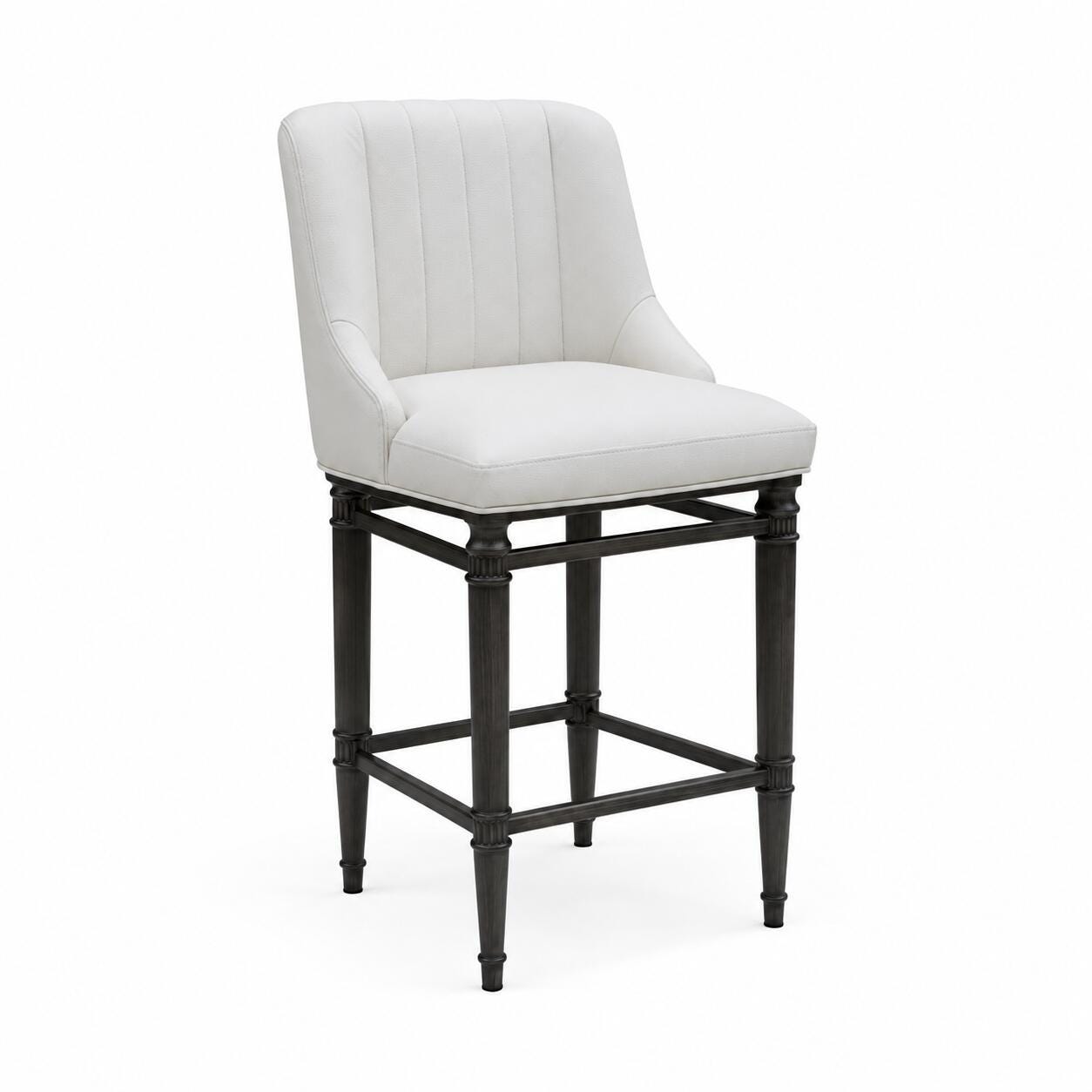 Armen Living MARVIN Counter Height Barstool, White, large