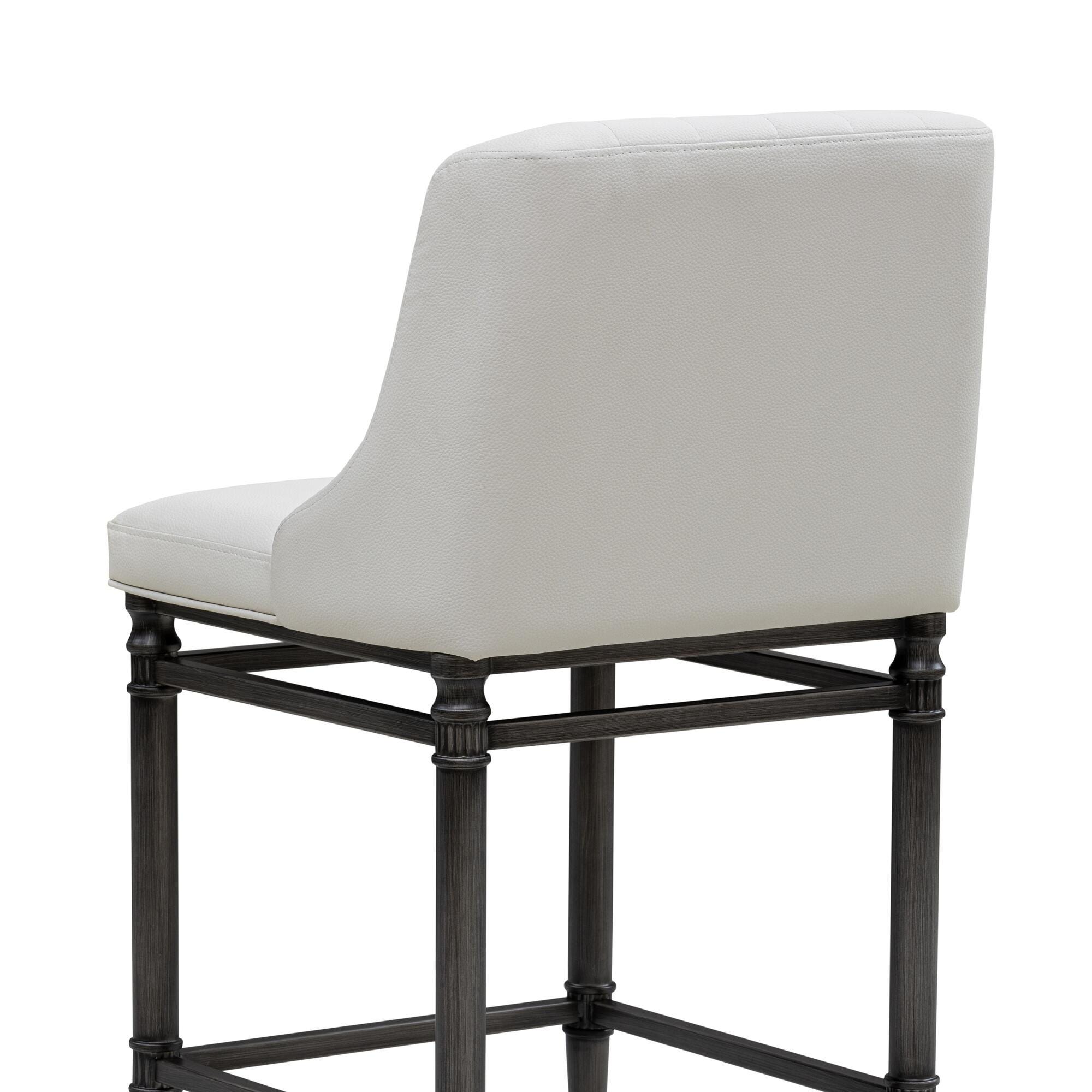 Armen Living MARVIN Counter Height Barstool, White, large