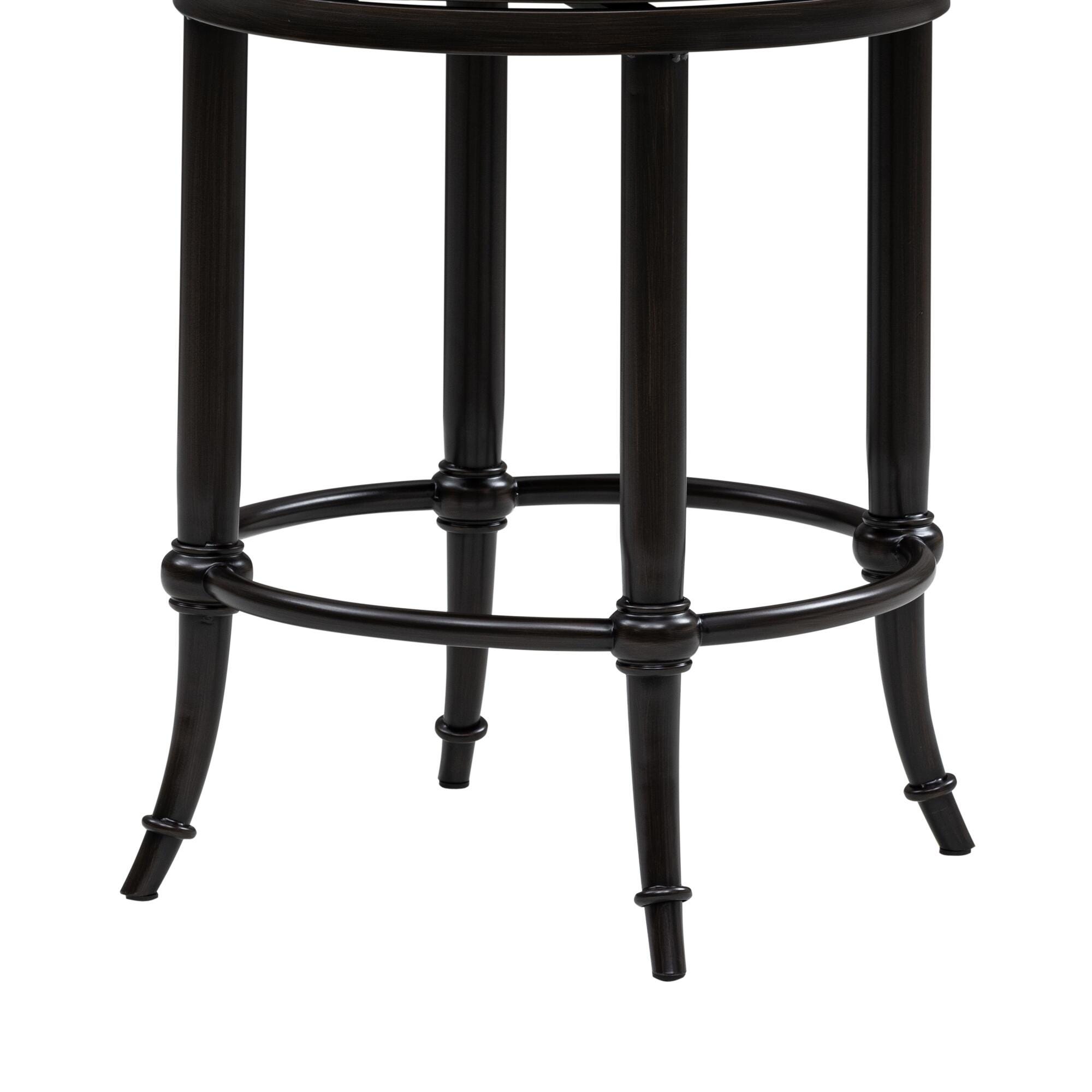 Armen Living OTIS Swivel Counter Height Barstool, Navy Blue/Black, large