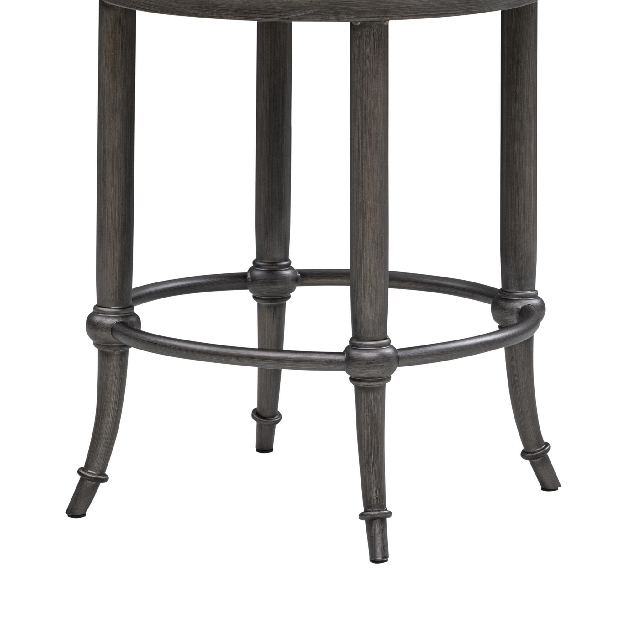 Armen Living VINCE Swivel Counter Height Barstool, Navy Blue/Gray, large