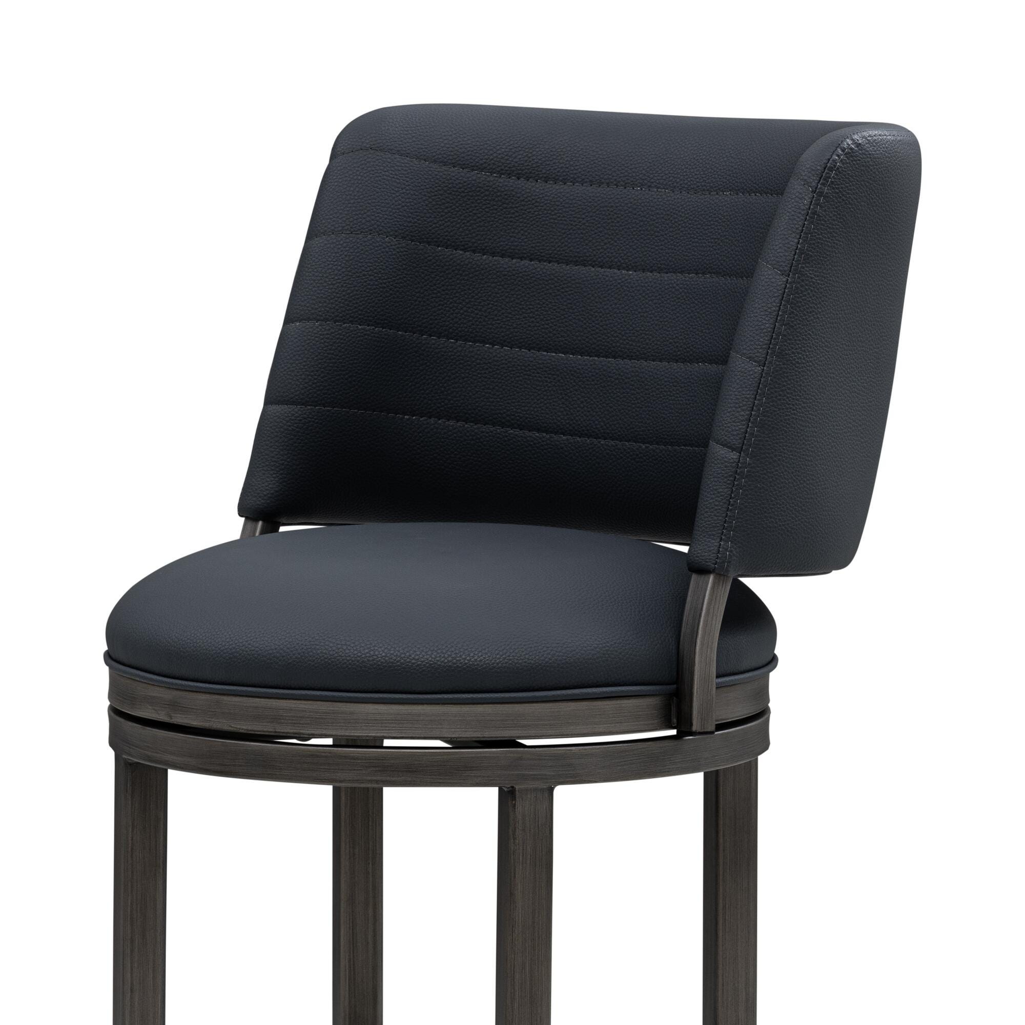 Armen Living TORRES Swivel Counter Height Barstool, Navy Blue, large