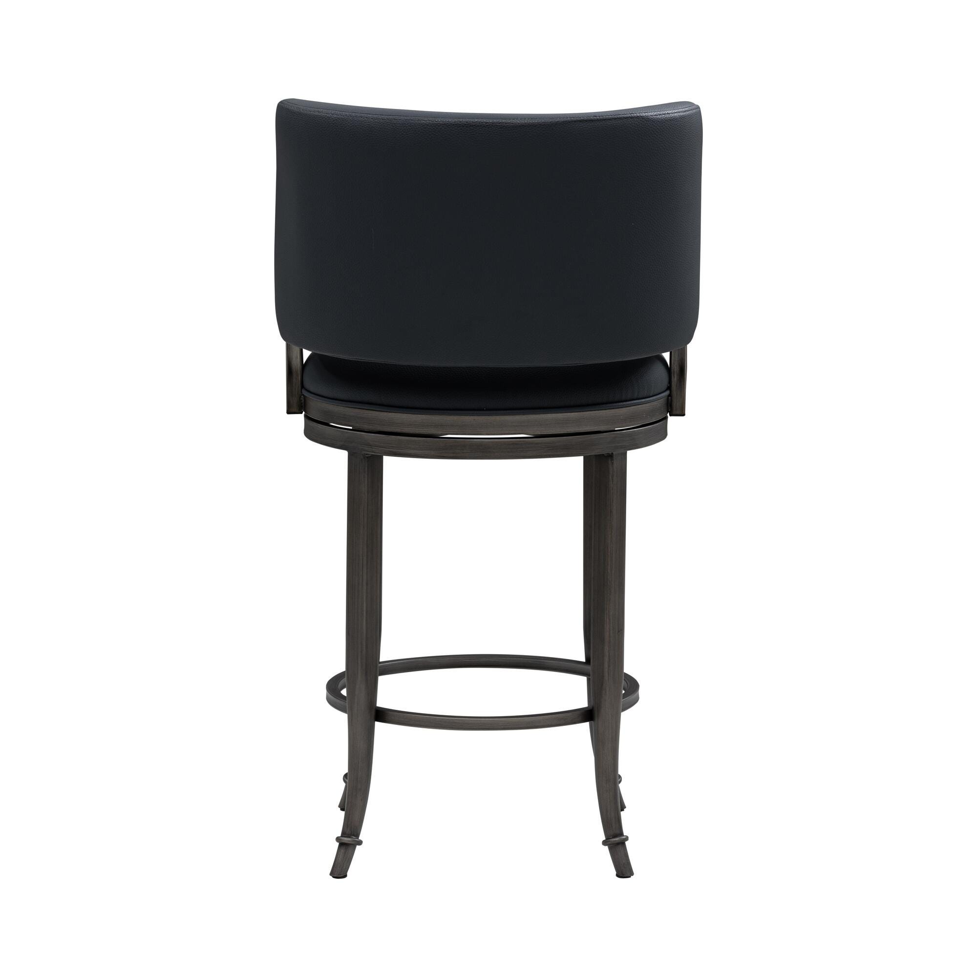 Armen Living TORRES Swivel Counter Height Barstool, Navy Blue, large