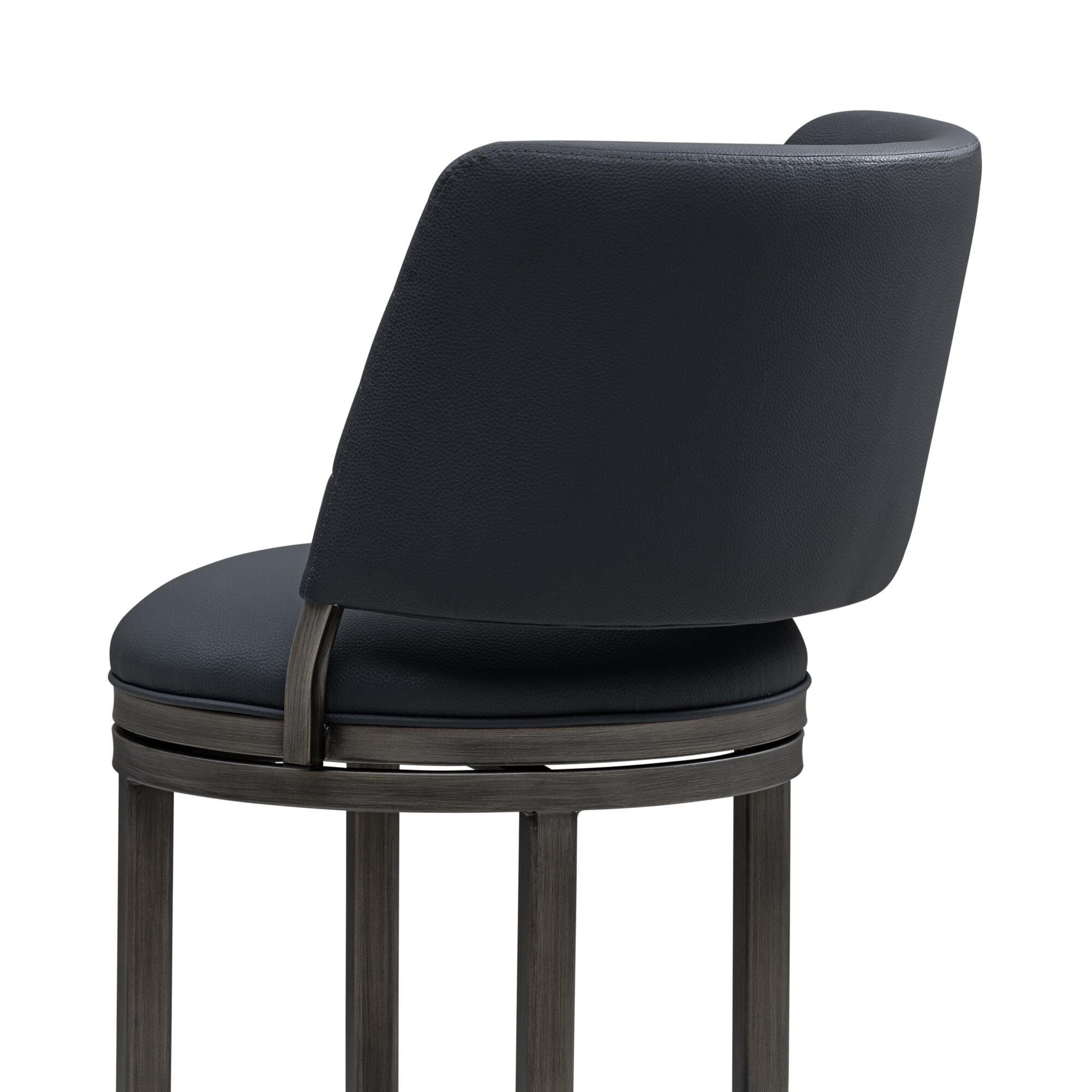 Armen Living TORRES Swivel Counter Height Barstool, Navy Blue, large