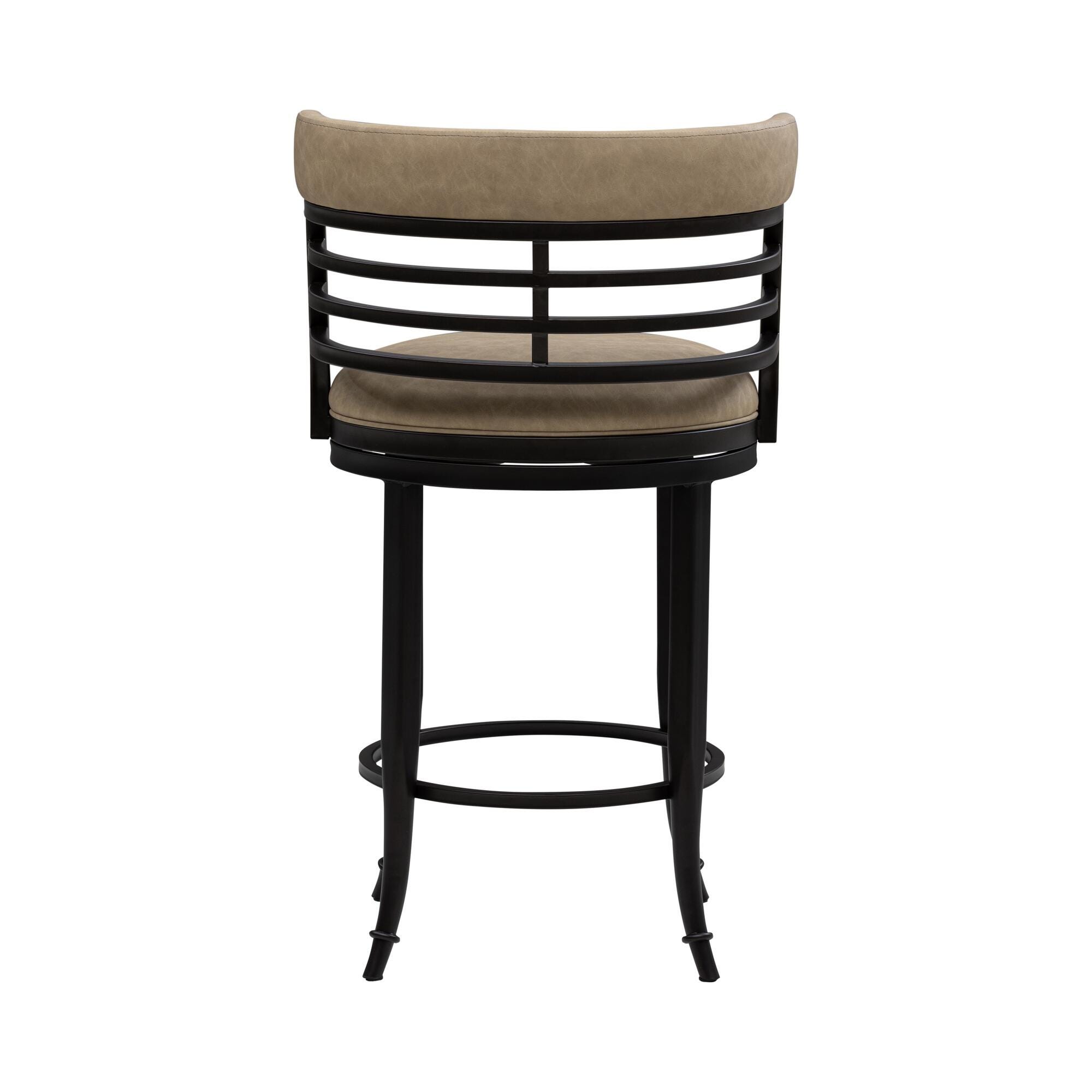 Armen Living TELIA Swivel Counter Height Barstool, Taupe, large