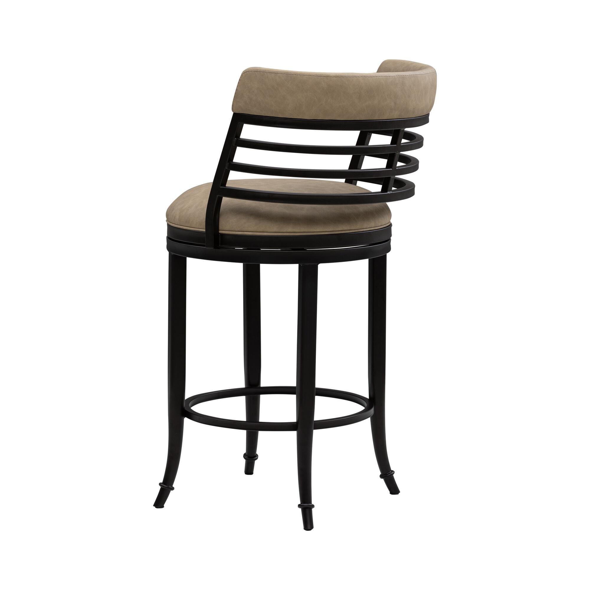Armen Living TELIA Swivel Counter Height Barstool, Taupe, large