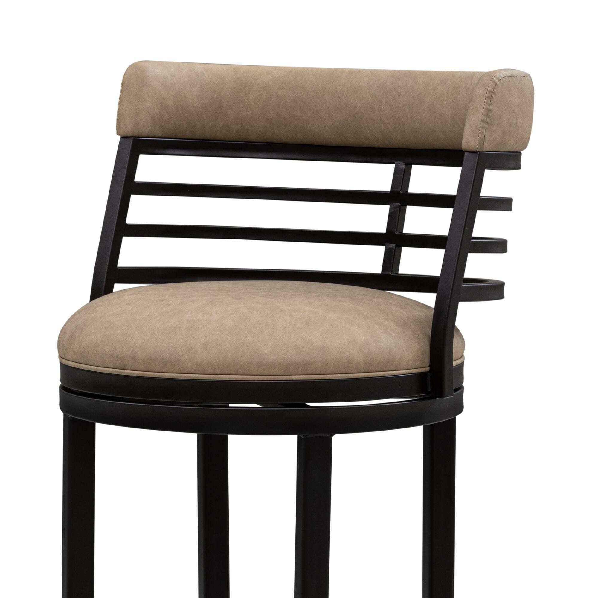 Armen Living TELIA Swivel Counter Height Barstool, Taupe, large