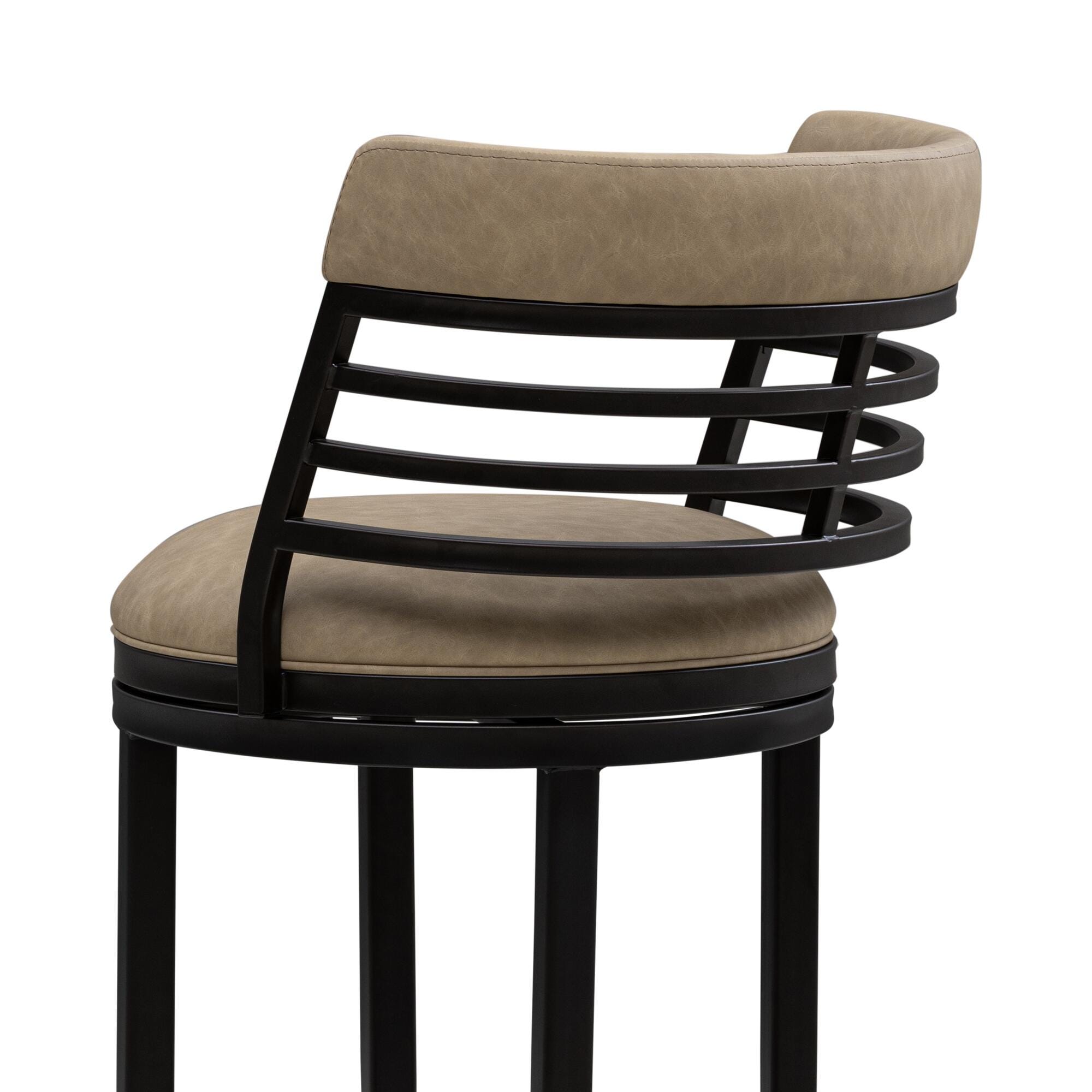 Armen Living TELIA Swivel Counter Height Barstool, Taupe, large