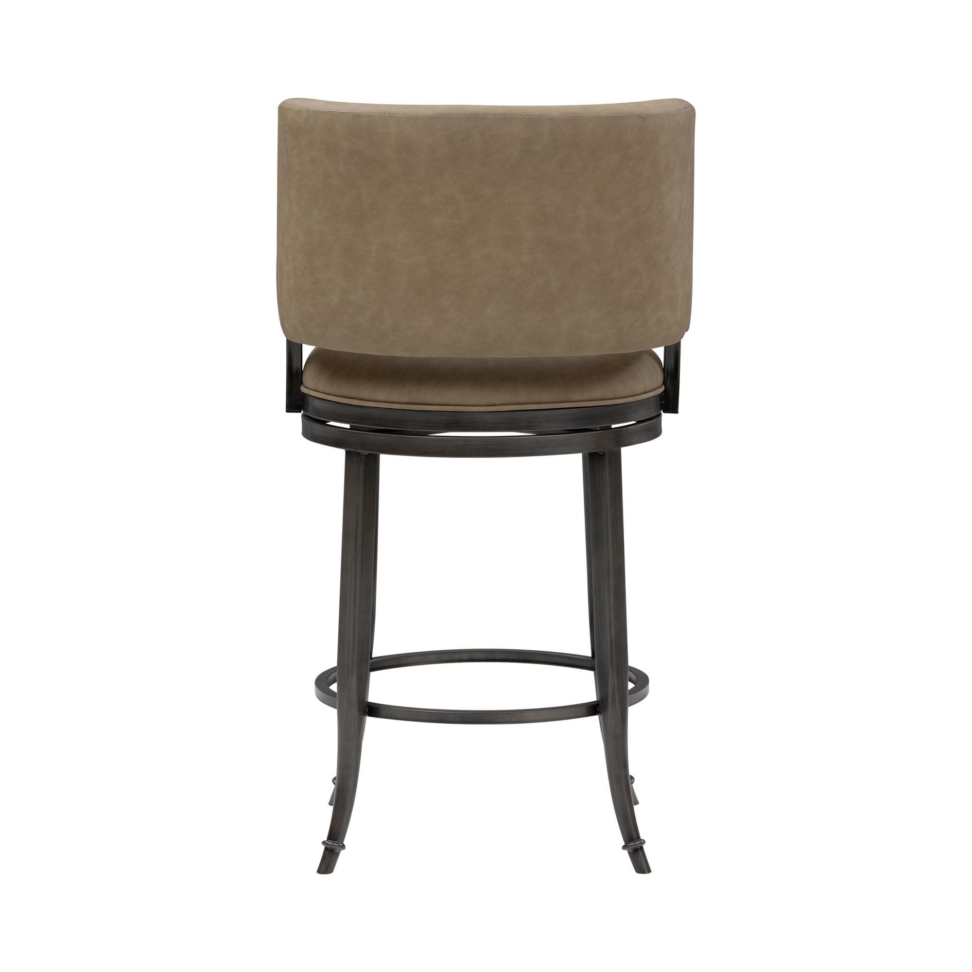 Armen Living TORRES Swivel Counter Height Barstool, Taupe, large