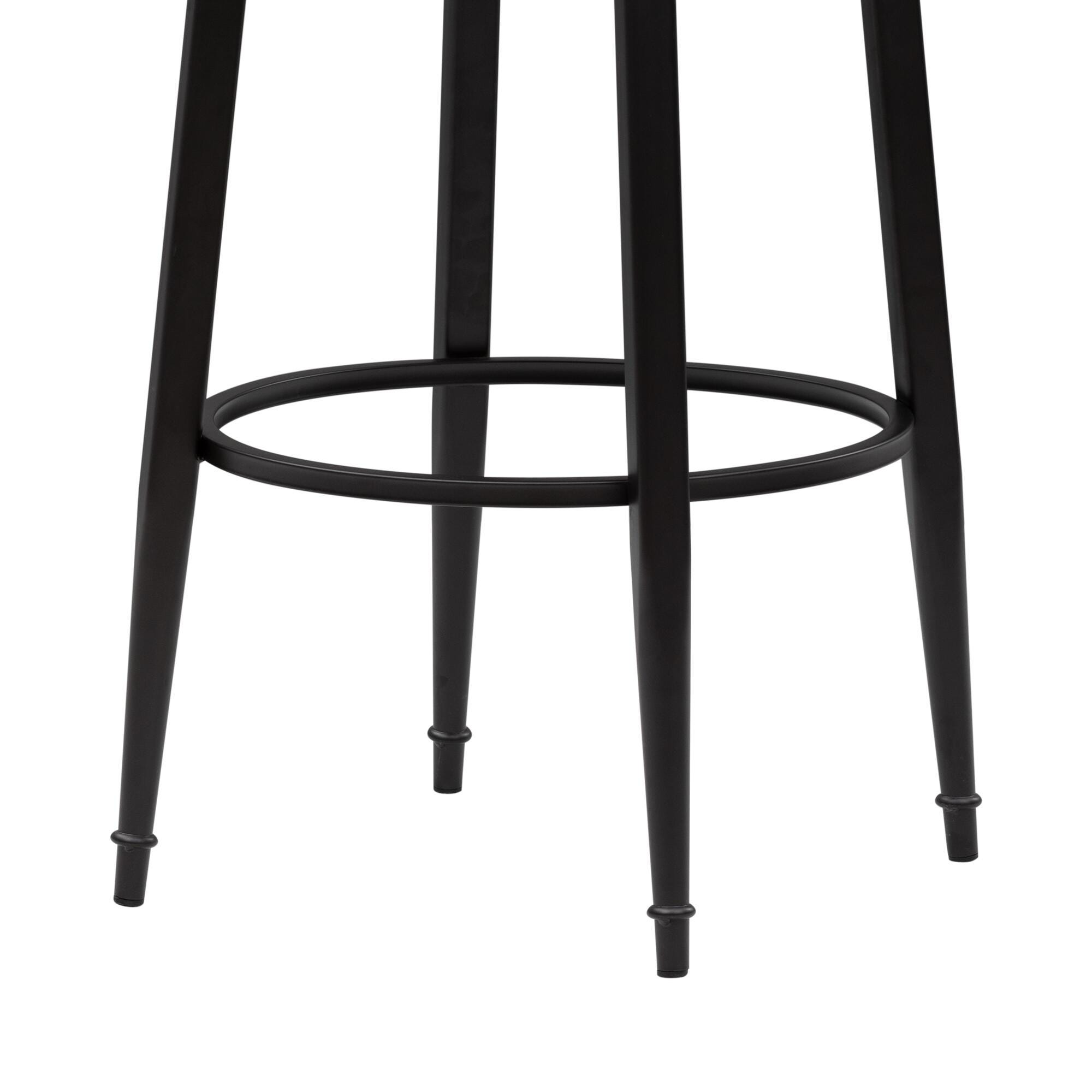 Armen Living BAXTER Swivel Bar Height Barstool, Ivory/Black, large