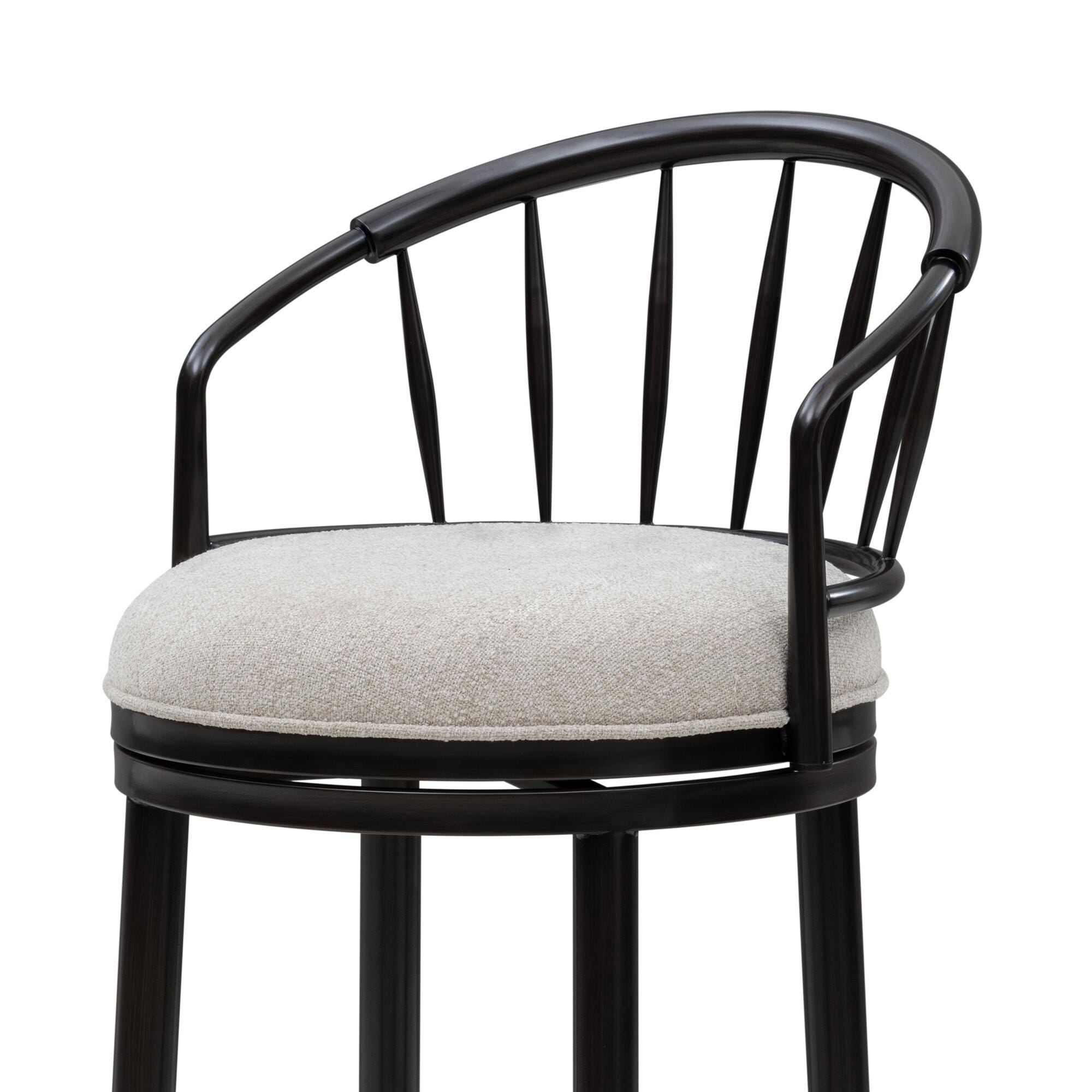 Armen Living LUTHER Swivel Counter Height Barstool, Black/Ivory, large