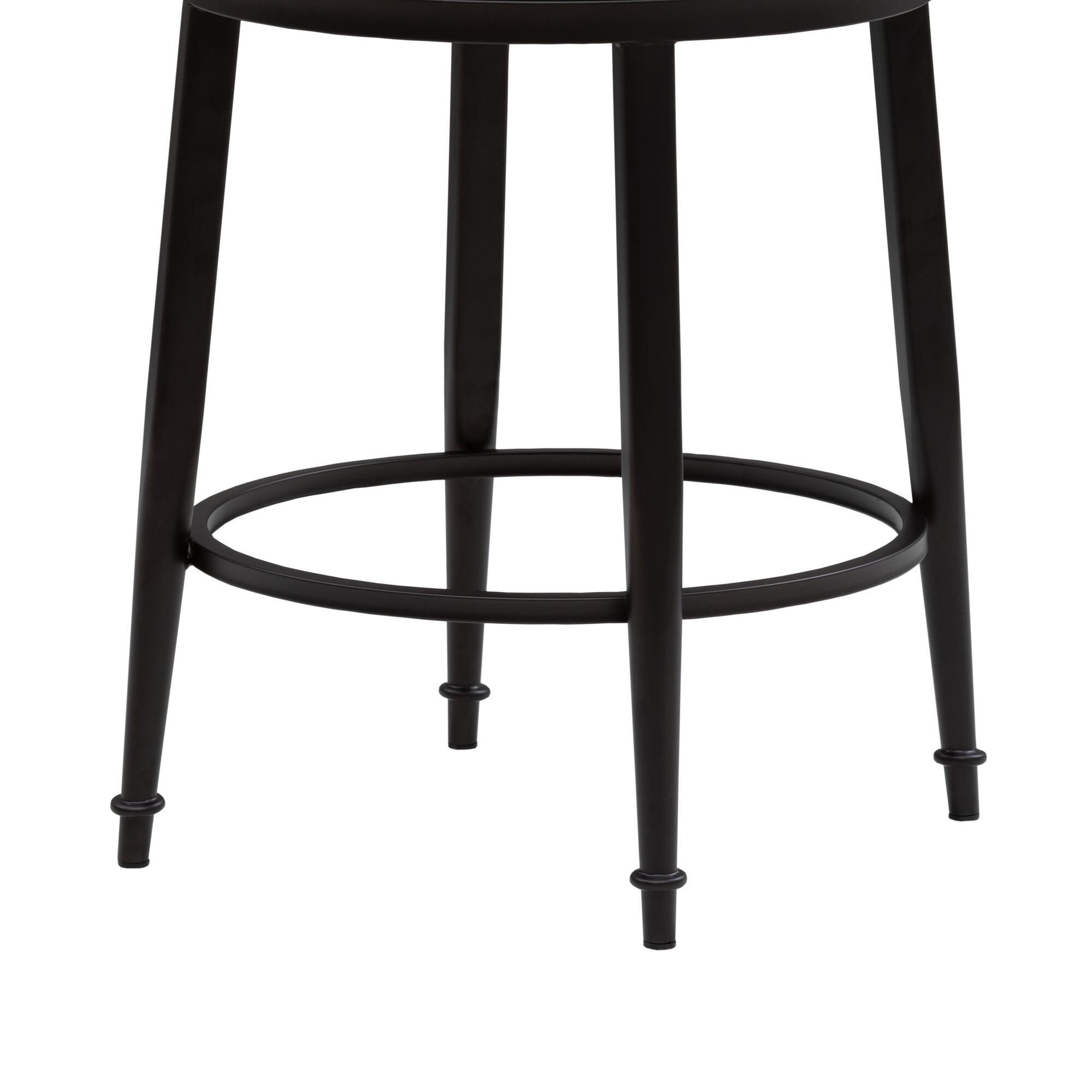 Armen Living BAXTER Swivel Counter Height Barstool, Ivory/Black, large