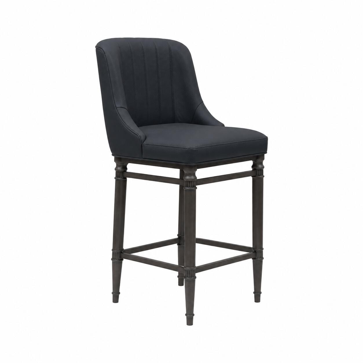 Armen Living MARVIN Counter Height Barstool, Navy Blue, large