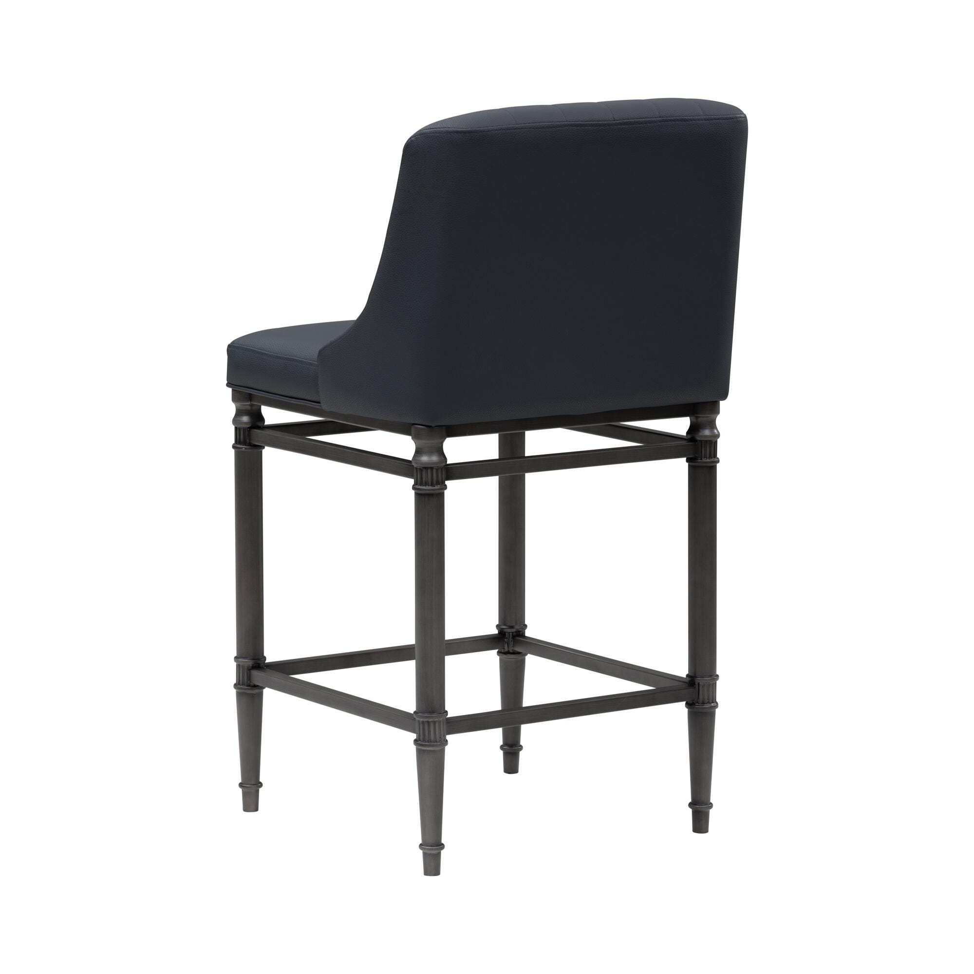 Armen Living MARVIN Counter Height Barstool, Navy Blue, large
