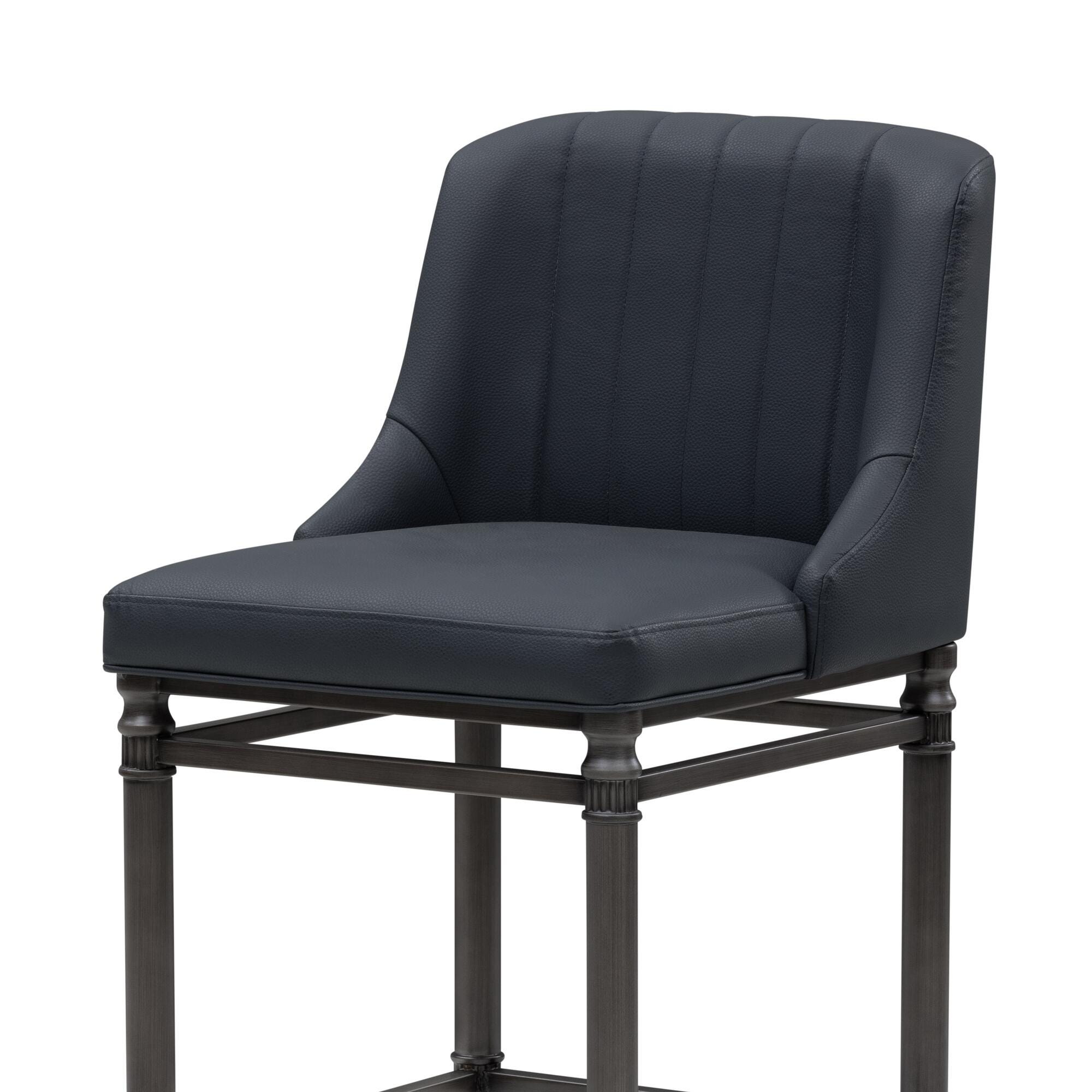Armen Living MARVIN Counter Height Barstool, Navy Blue, large