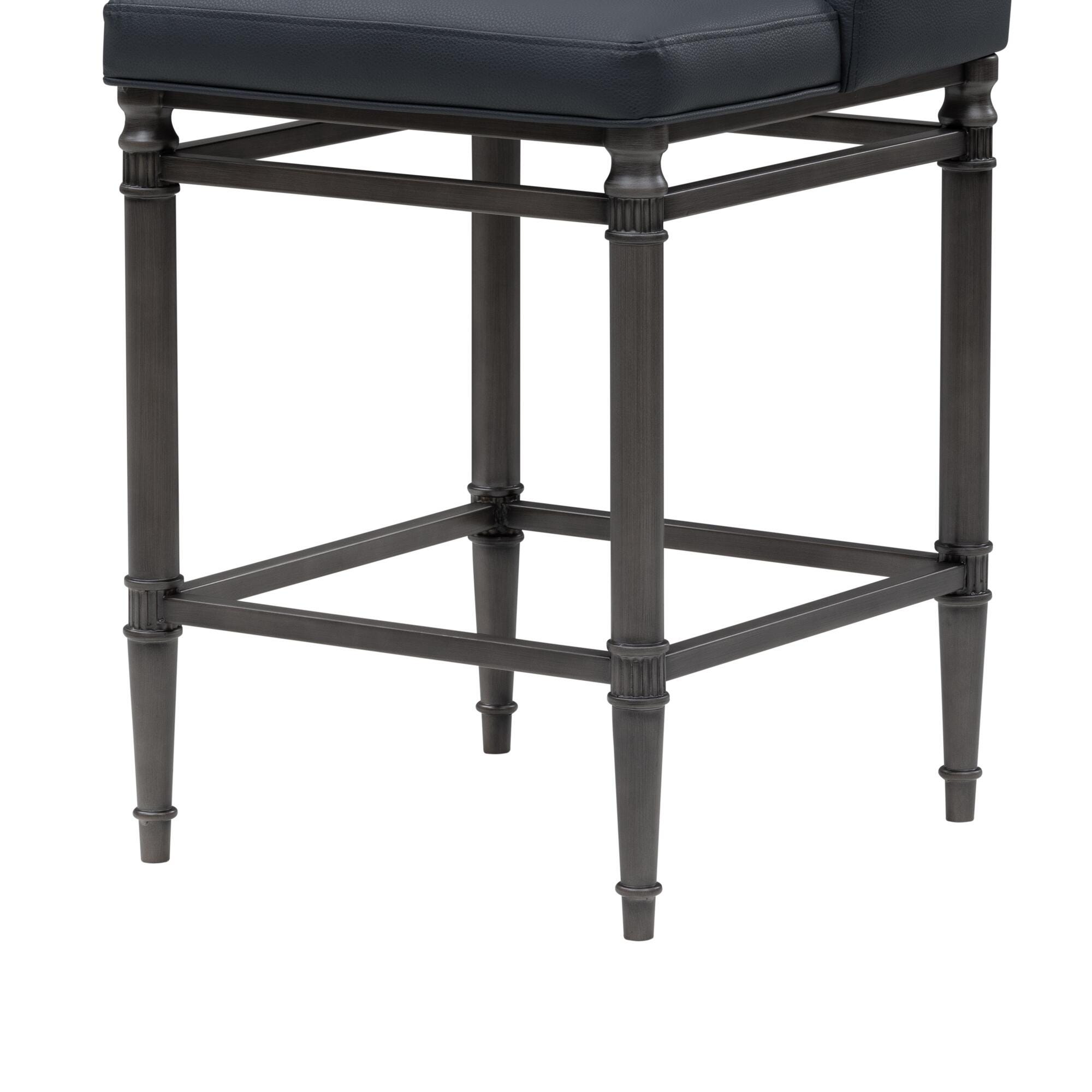 Armen Living MARVIN Counter Height Barstool, Navy Blue, large