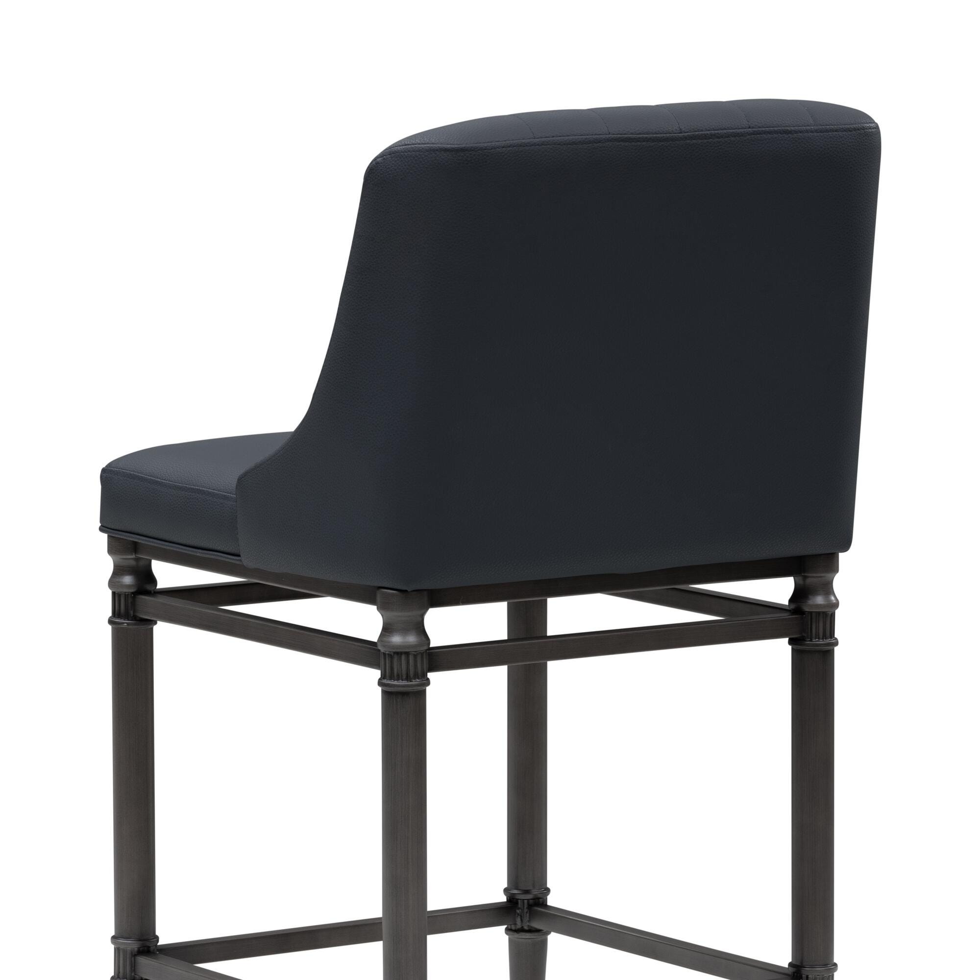 Armen Living MARVIN Counter Height Barstool, Navy Blue, large