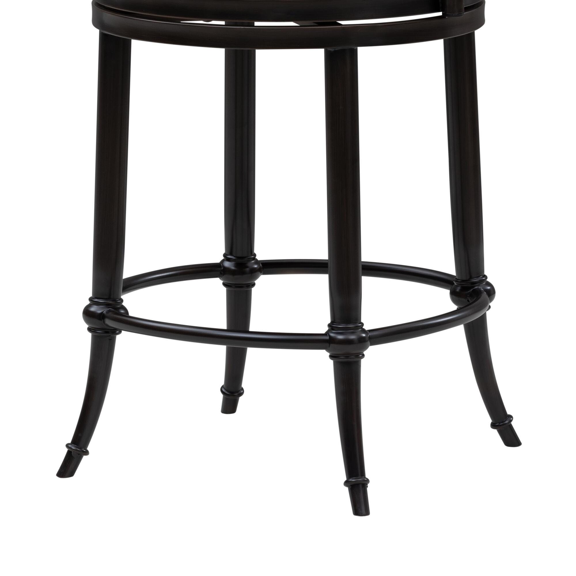 Armen Living OTIS Swivel Counter Height Barstool, White/Black, large